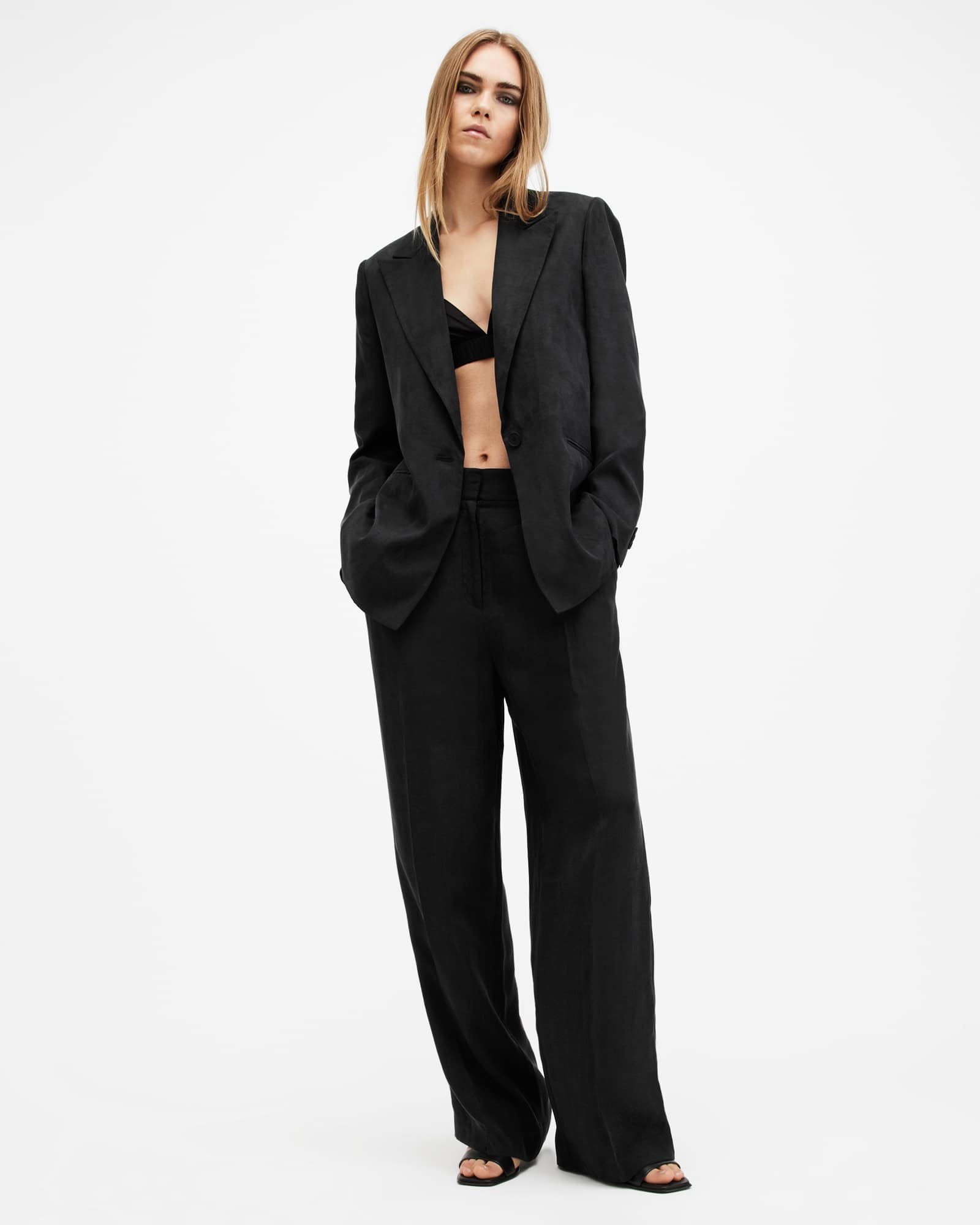 Allsaints Women's Averie Ten Wide Leg Trousers - Size  16