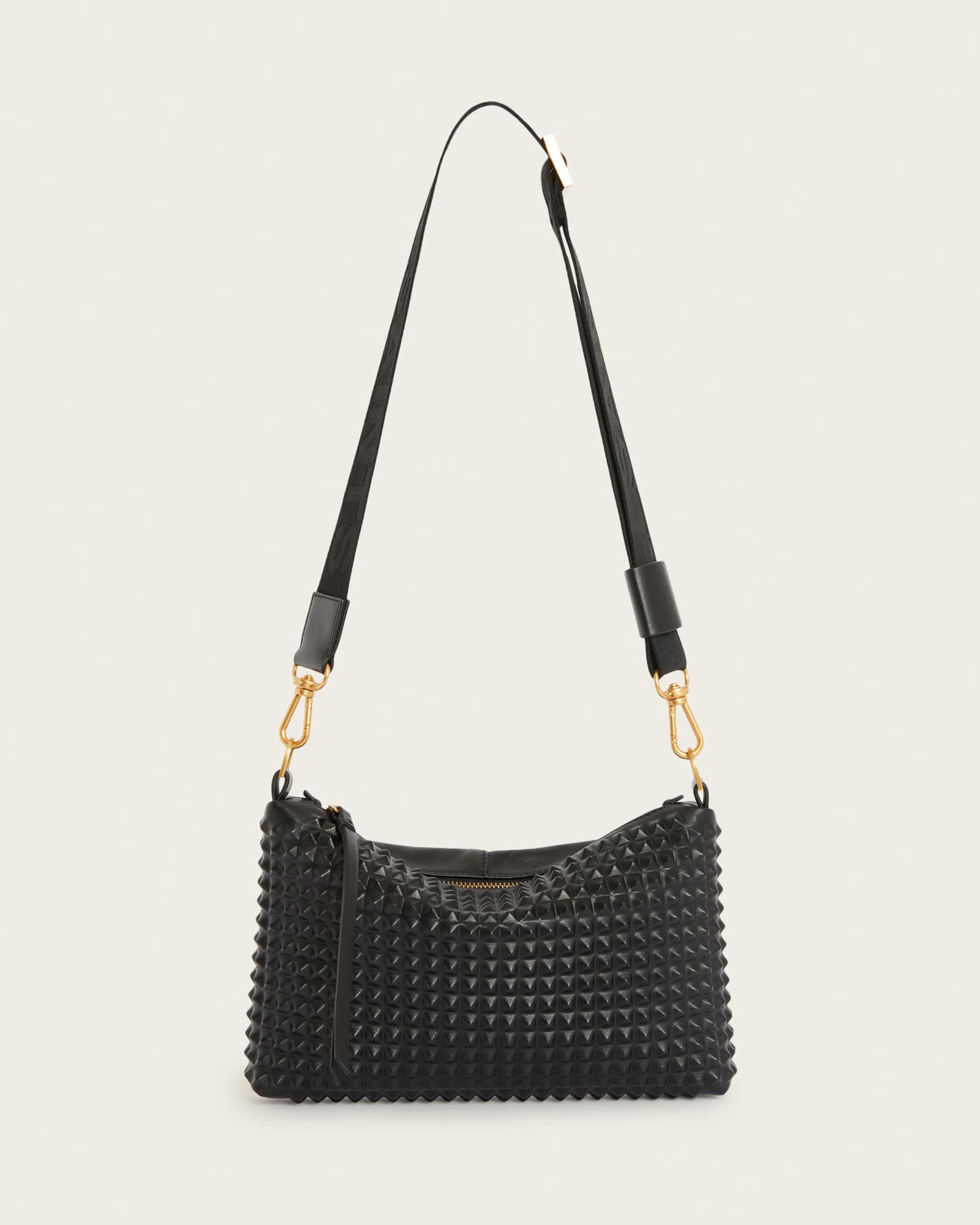 AllSaints Eve Studded Leather Crossbody Bag,, Black