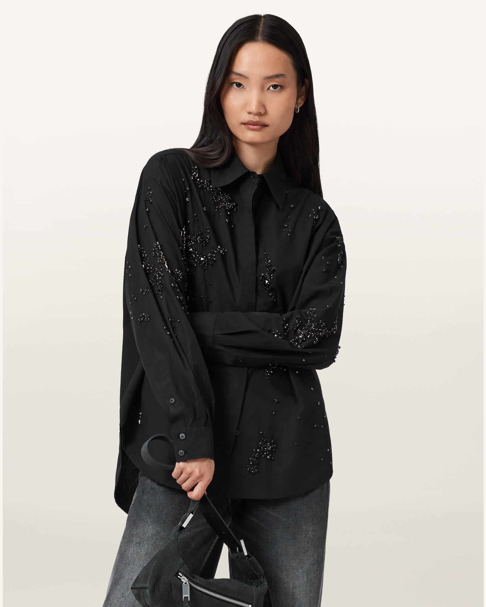 AllSaints Gemi Embellished Shirt