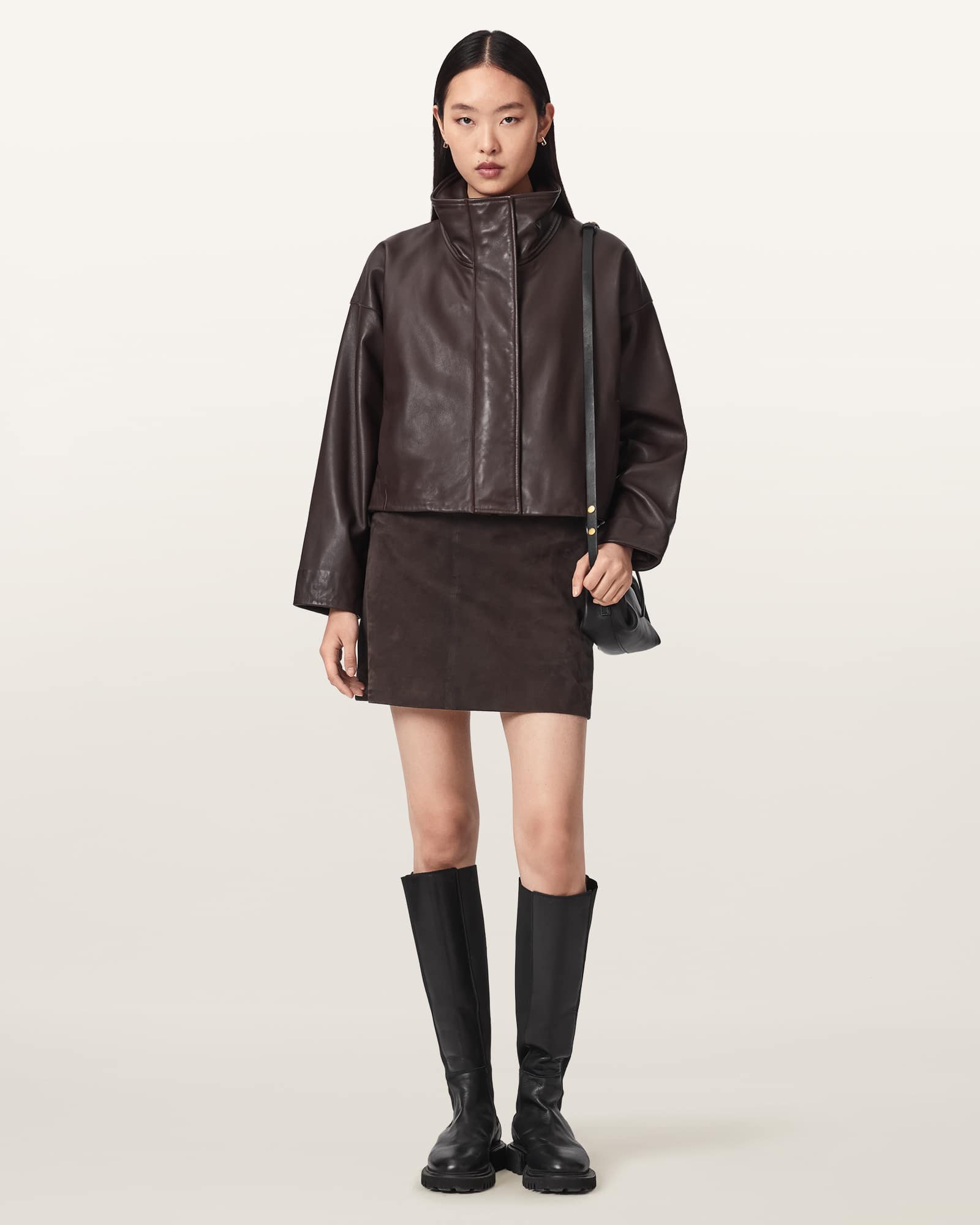 AllSaints Renai Suede Mini Skirt