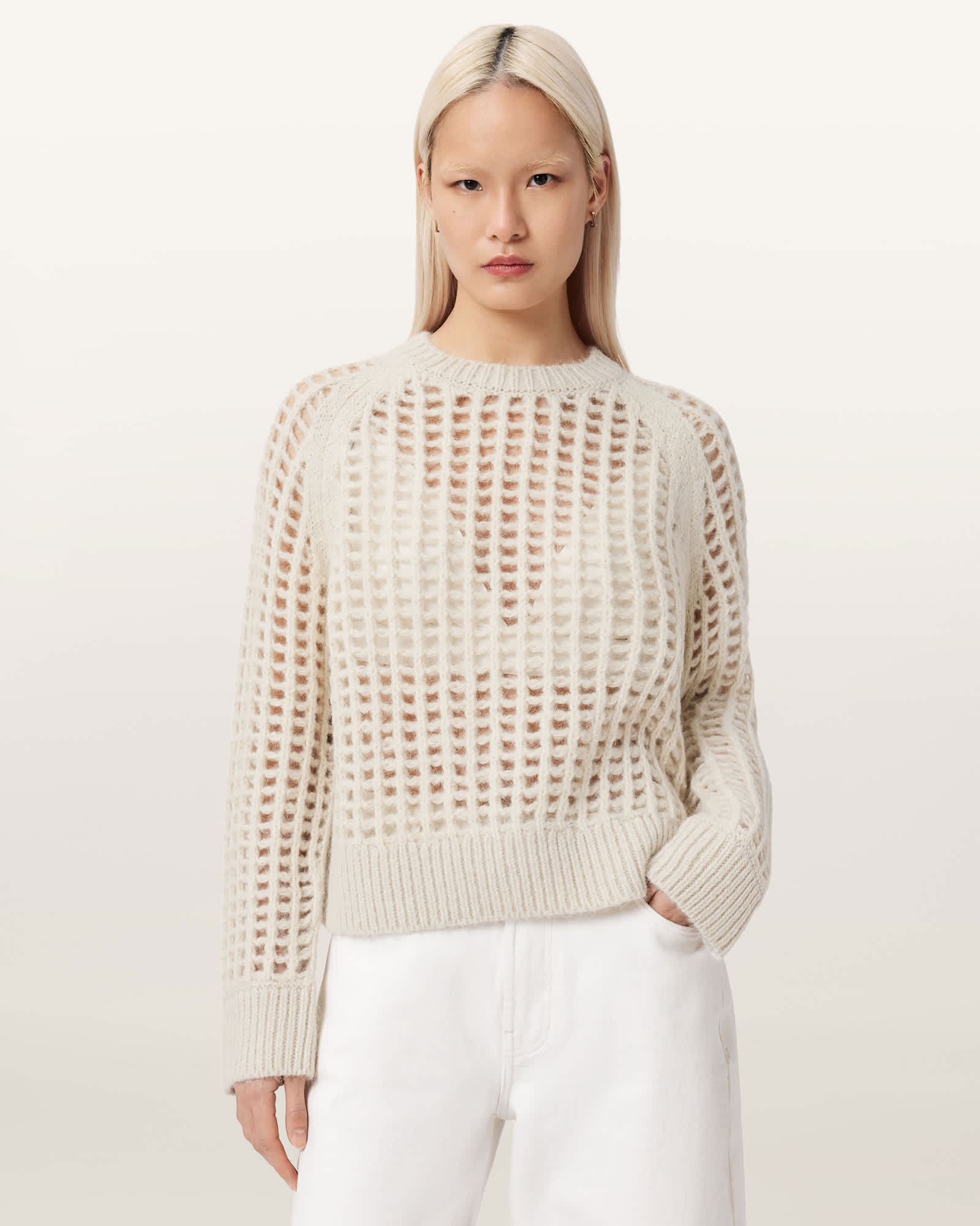 AllSaints Suniva Wool Jumper,, Chalk White