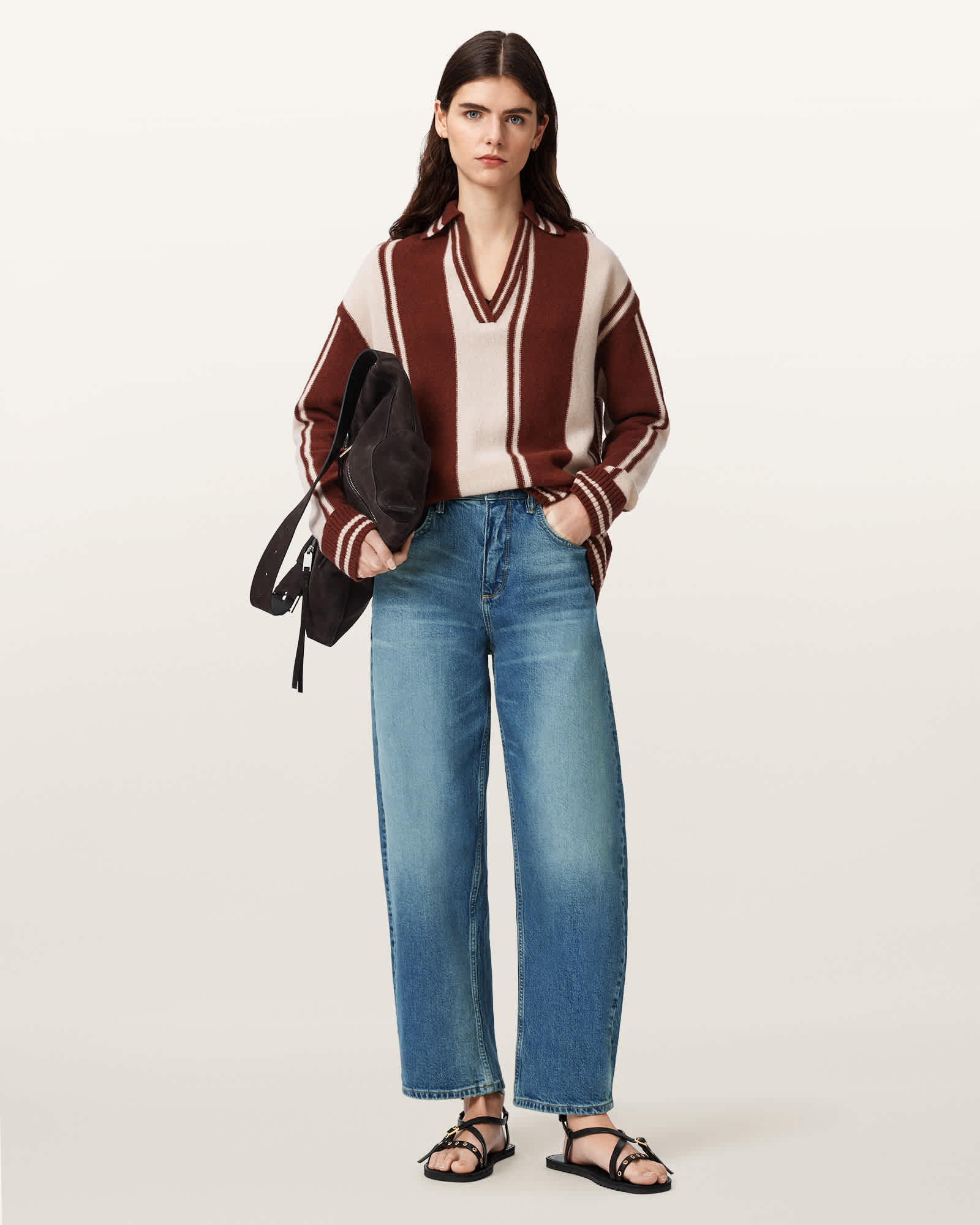 Allsaints Women's Sadie Barrel Leg Denim Jeans - Size  32