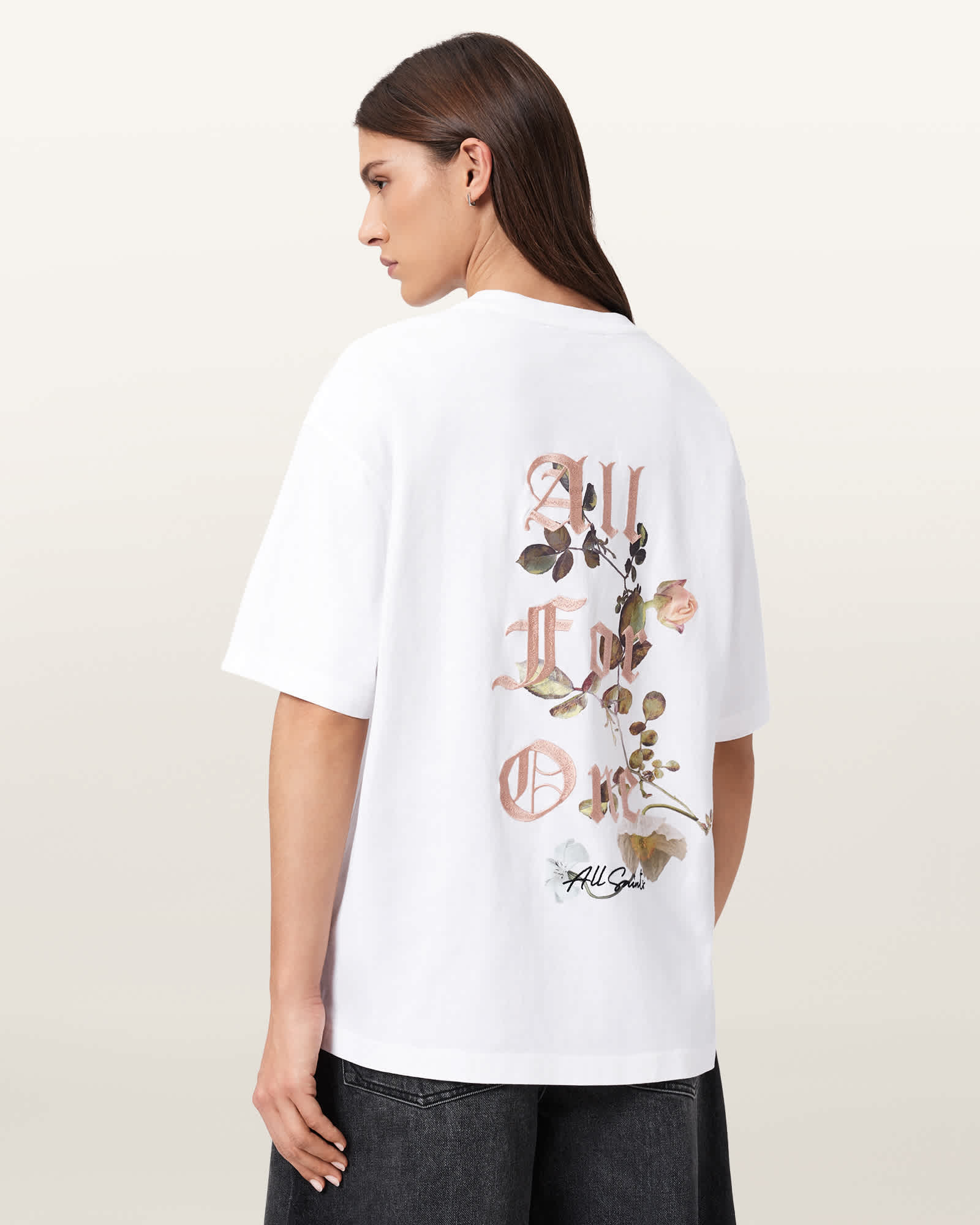 AllSaints Oneness Etta Oversized T-Shirt,, White