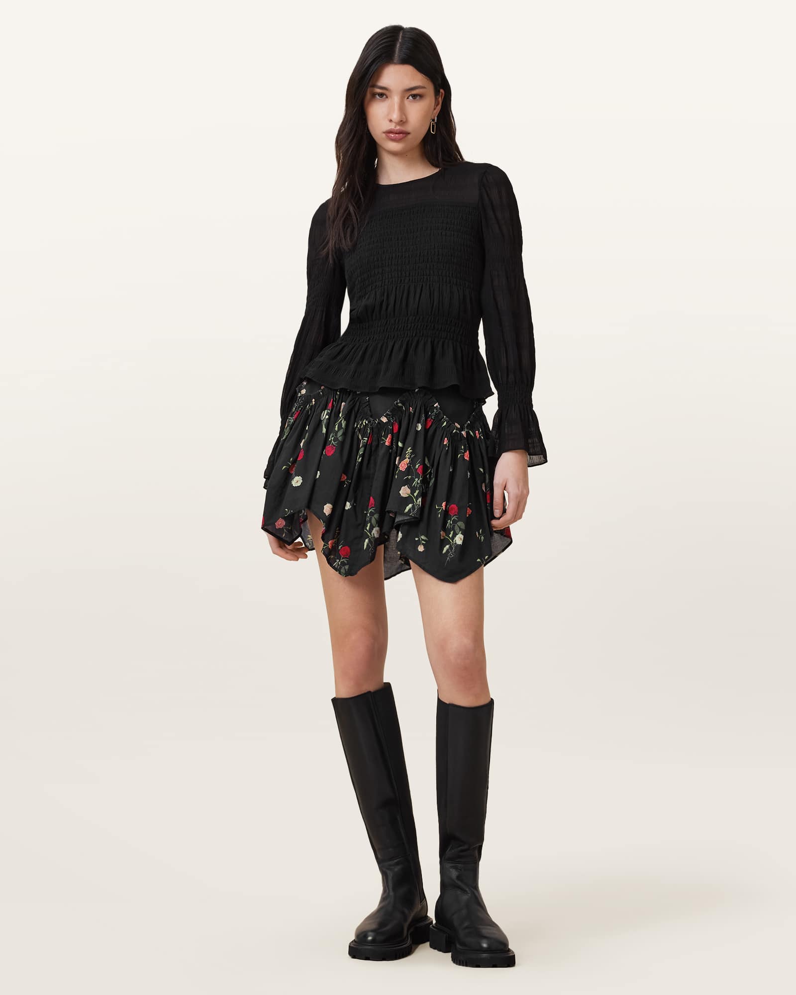 Allsaints Women's Delilah Floral Printed Mini Skirt - Size  16