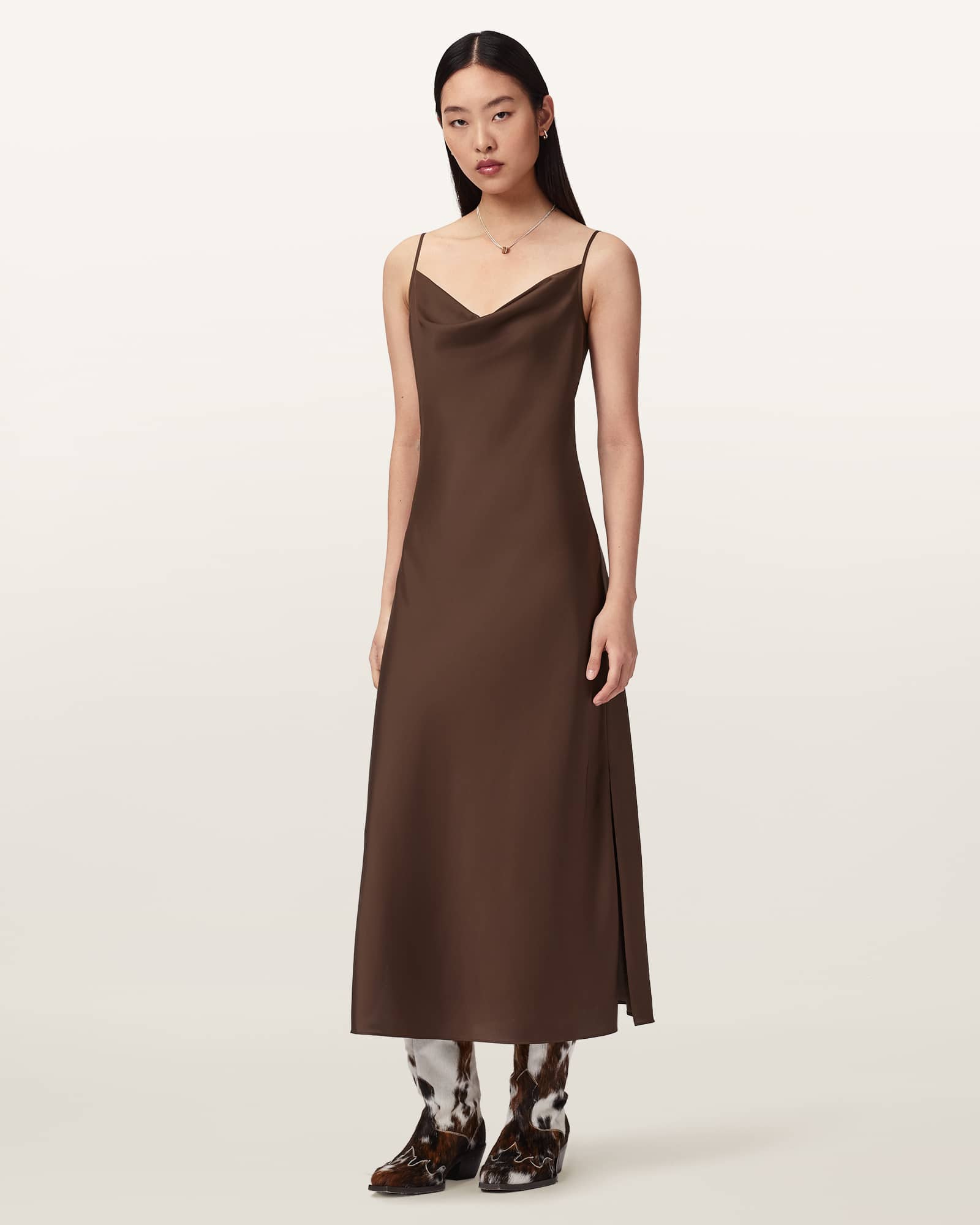 AllSaints Hadley Slim Fit Midi Dress