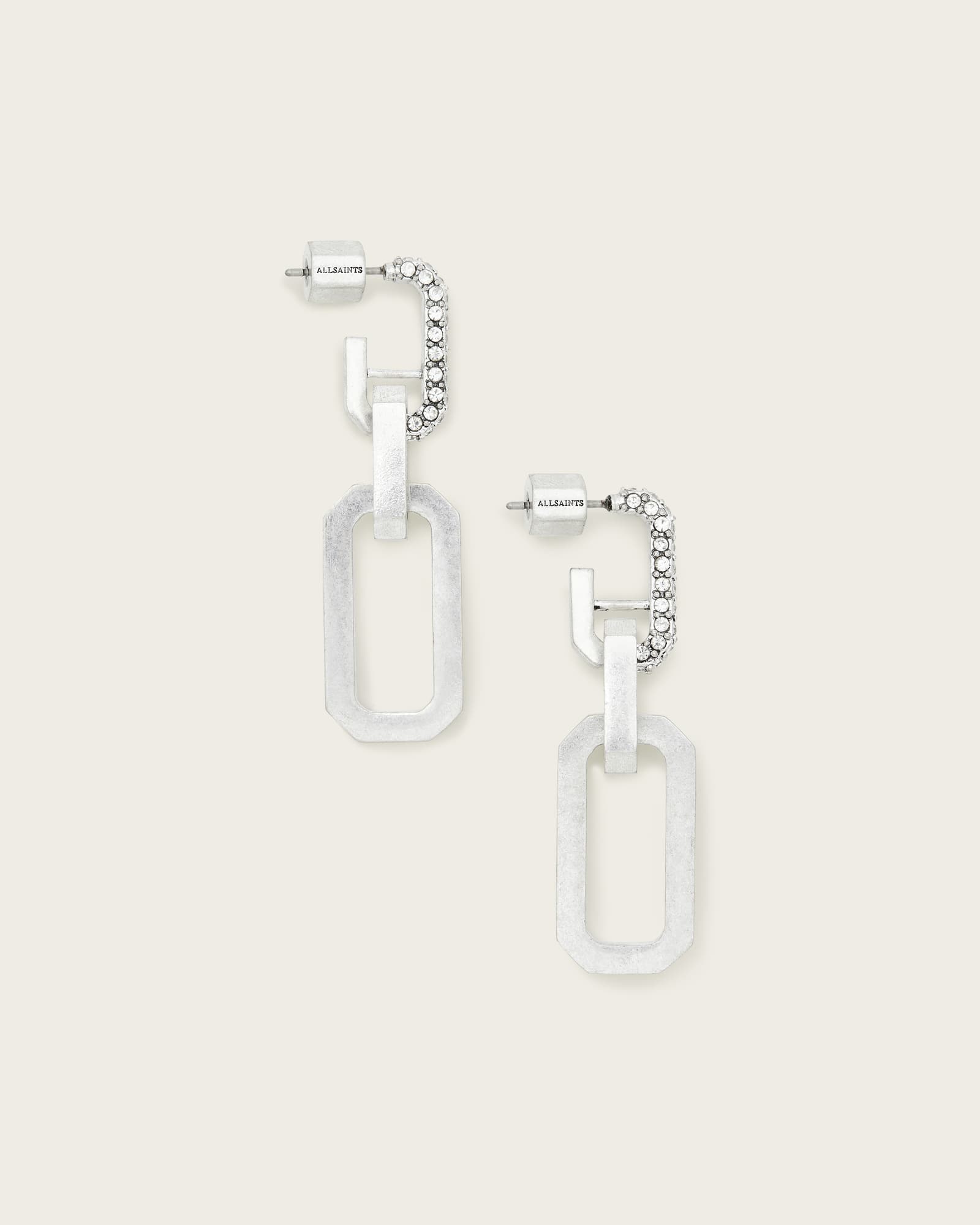 AllSaints Hattie Drop Earrings,, Warm Silver