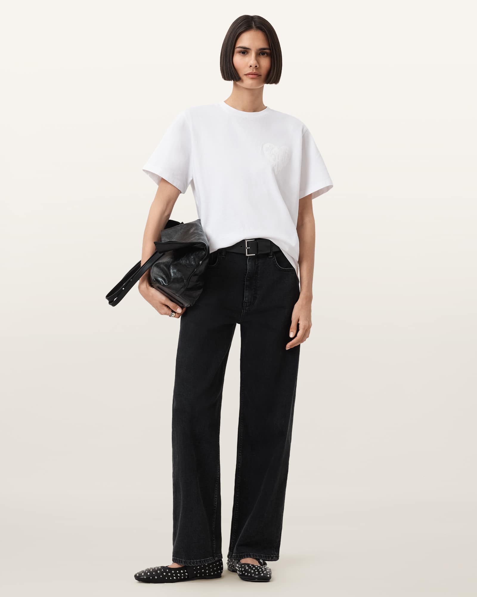 Allsaints Poster Graphic Boyfriend Tee, In White