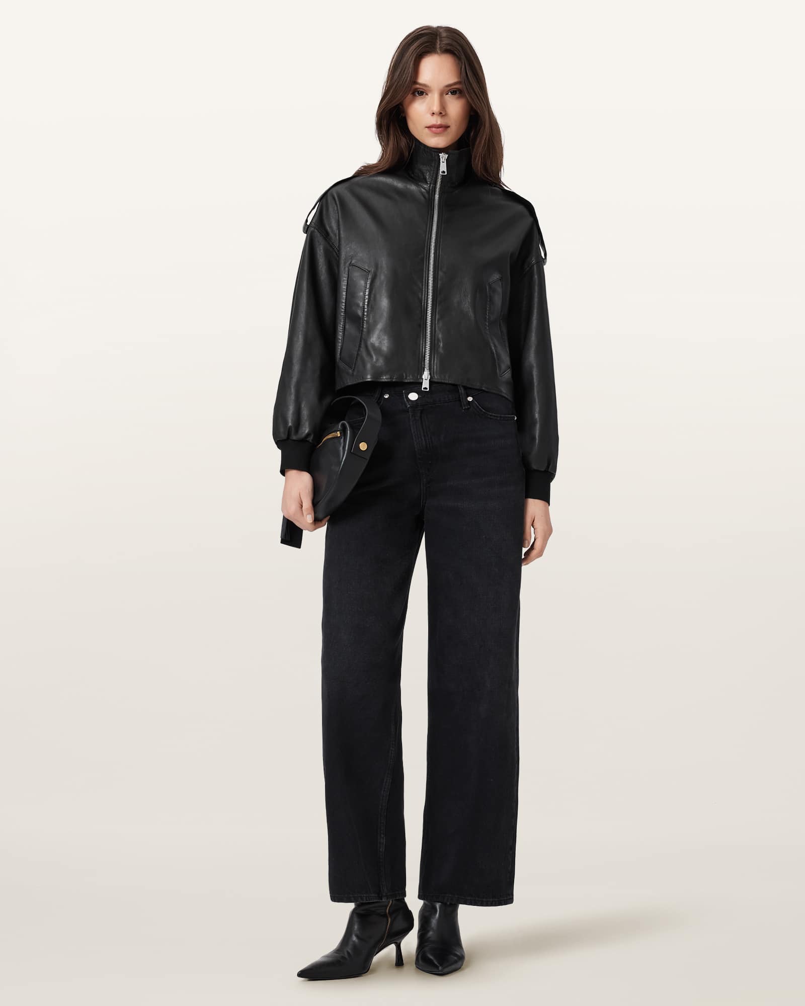 Allsaints Women's Lowden Leather Jacket - Size  L