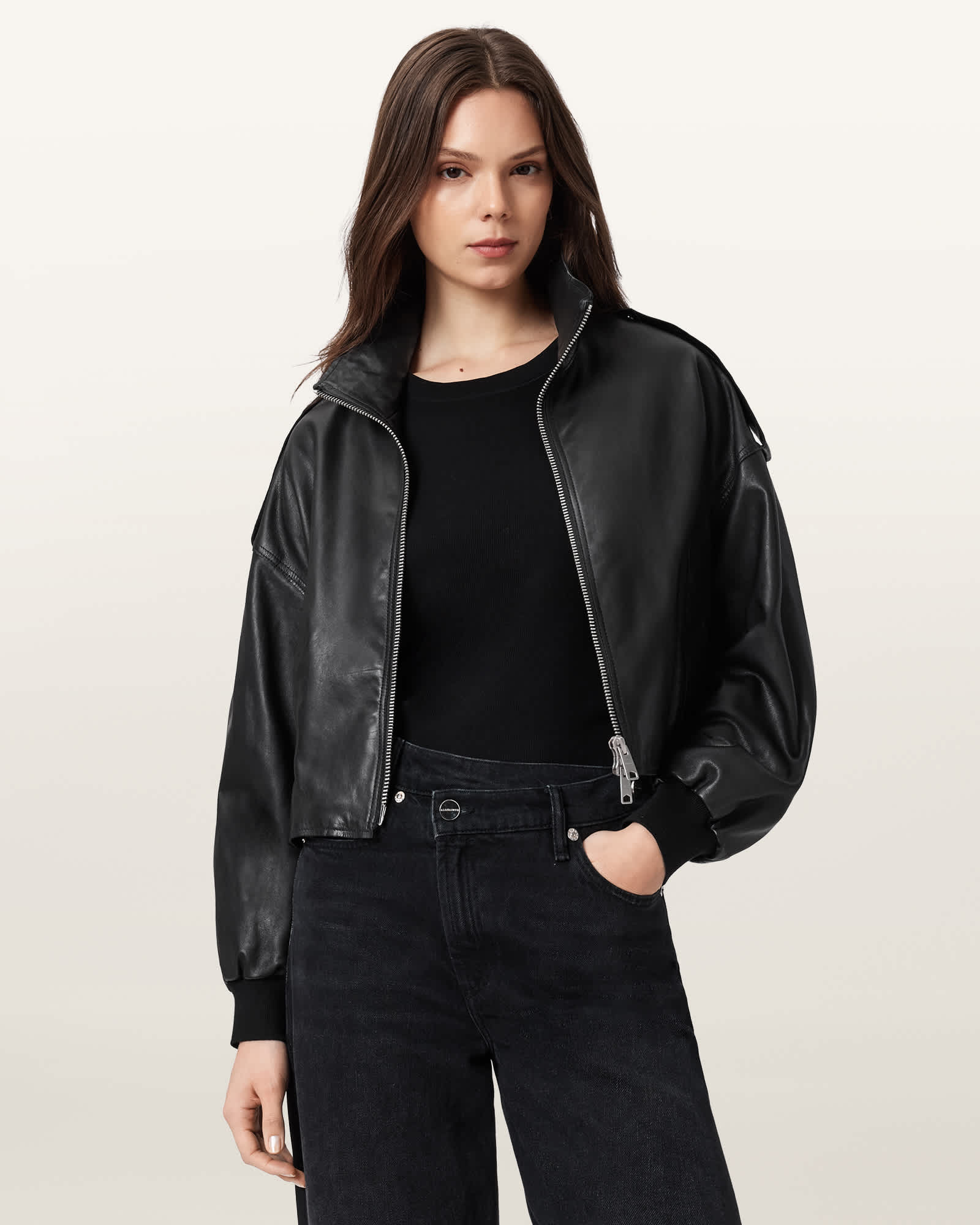 AllSaints Leather Lowden Leather Jacket, Size: L