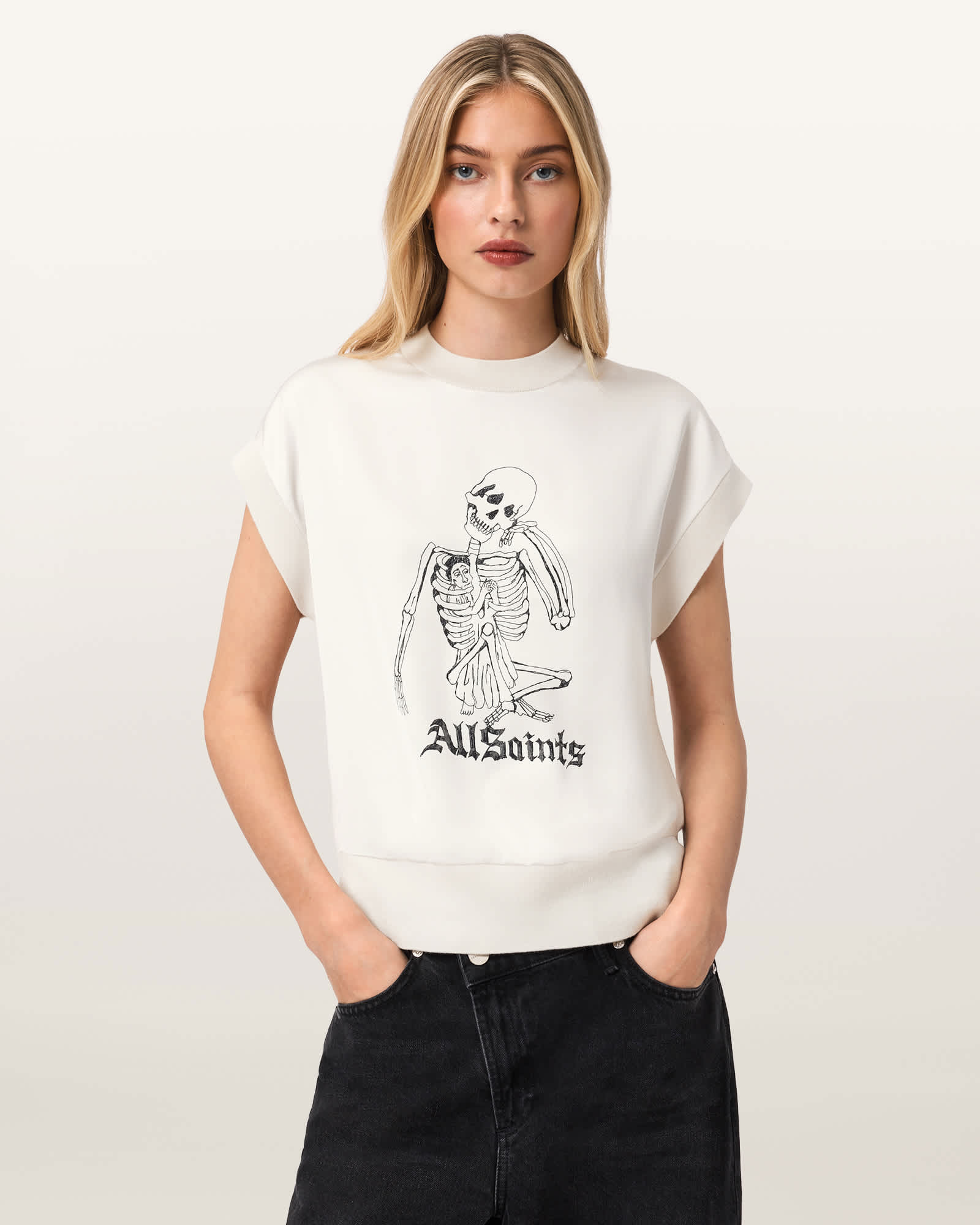 AllSaints Wool Terra Knitted Graphic T-Shirt, Size: M
