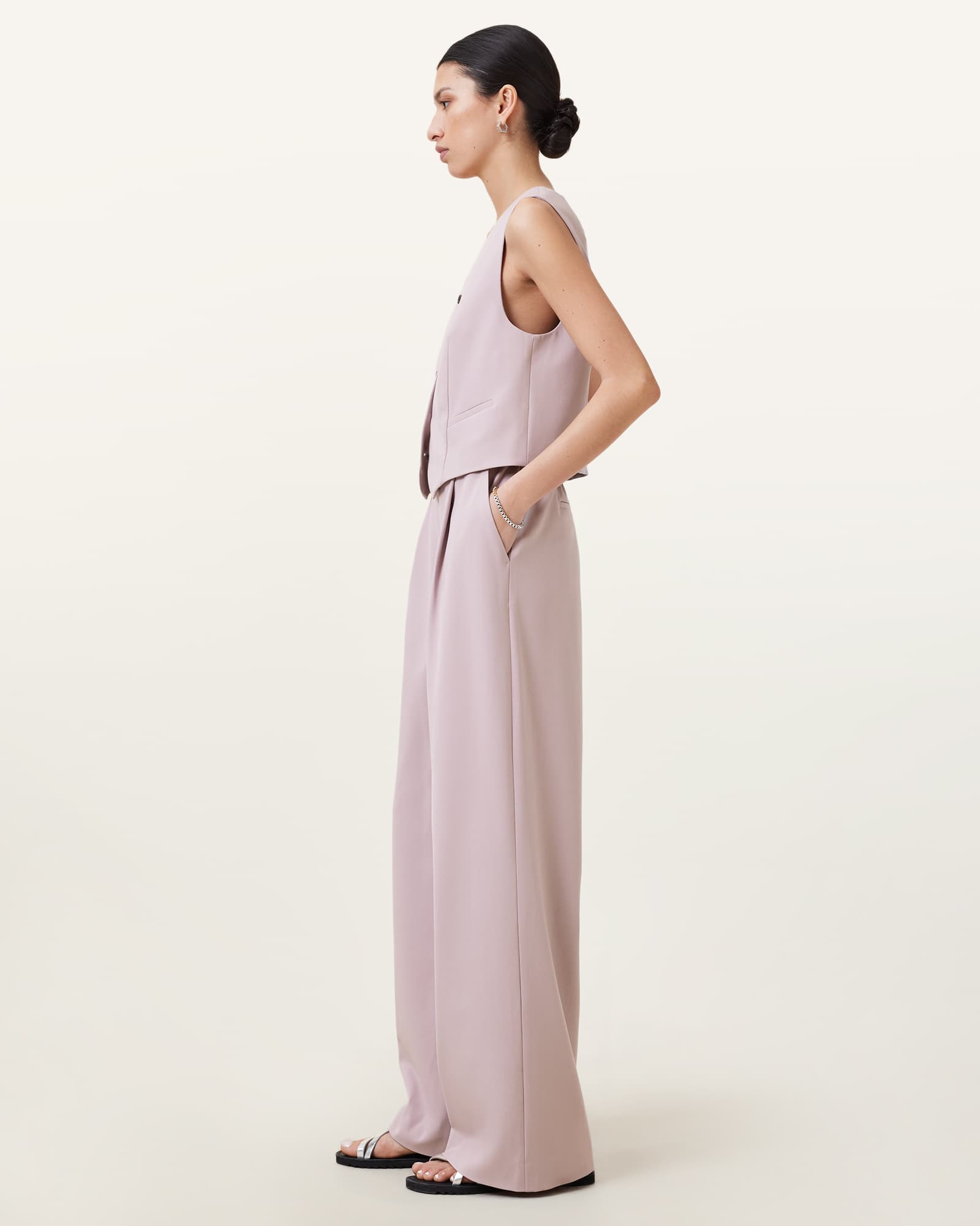 Allsaints Women's Aleida Lightweight Wide-Leg Trousers - Size  16