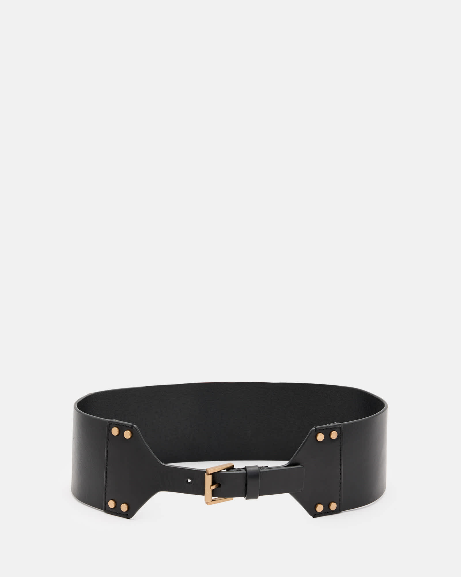 Allsaints Women's Gold Eden Studded Leather Waist Belt - Size  S