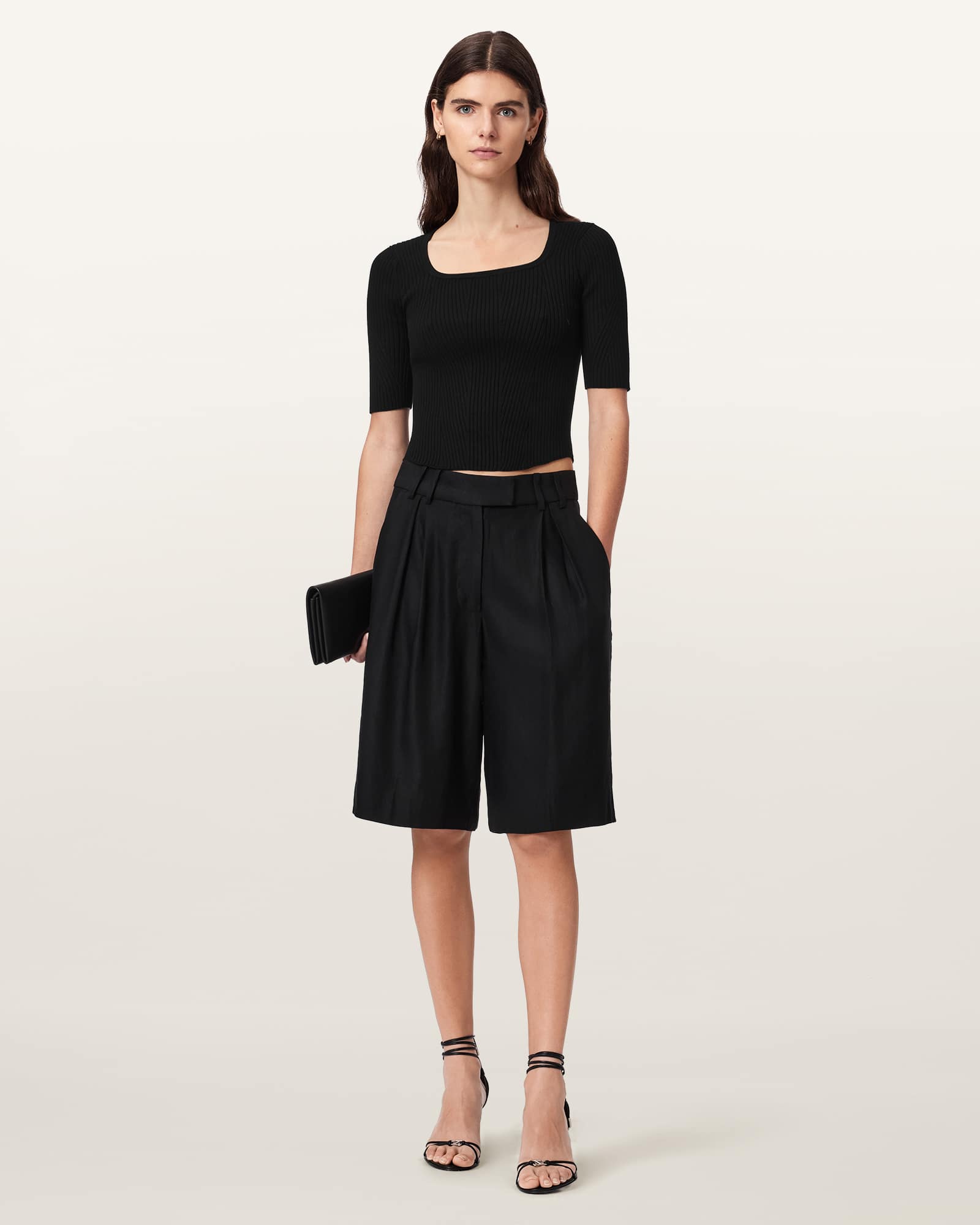 AllSaints Cruz Hally Ribbed Knit Top