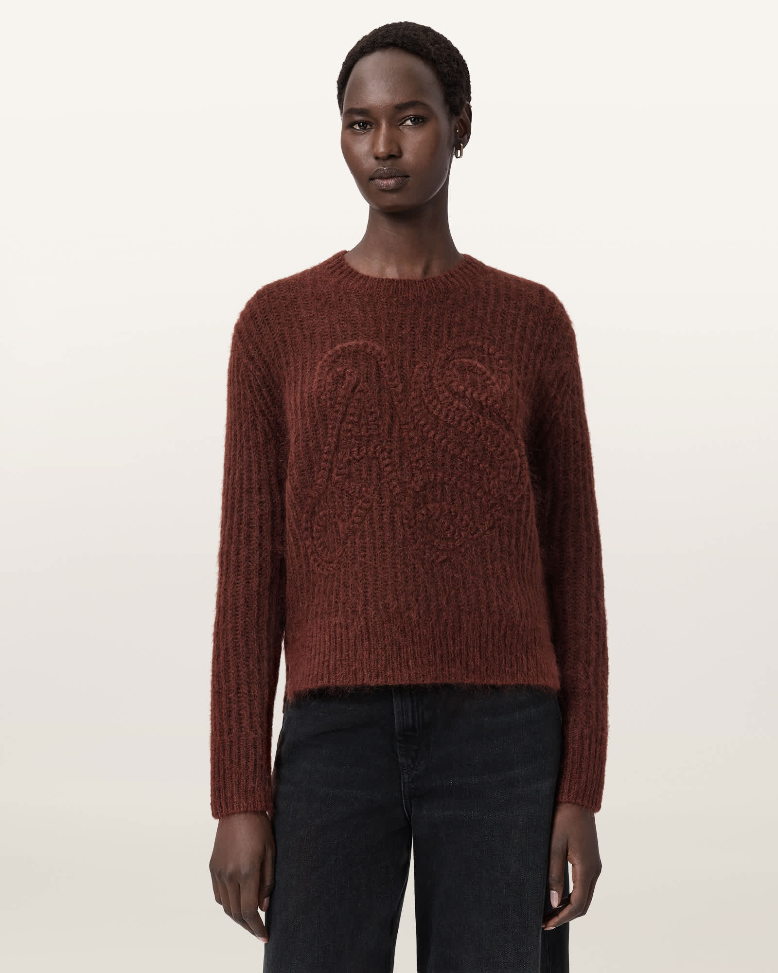 AllSaints Chain AllSaints Embroidered Jumper,, Brown