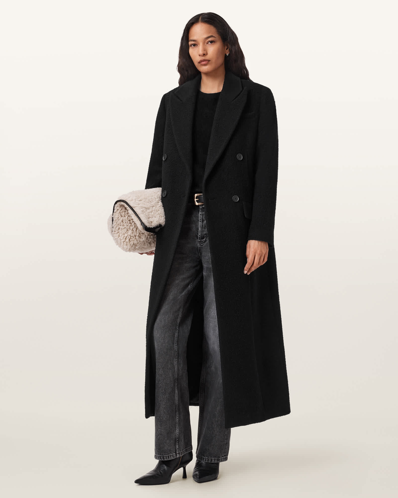 AllSaints Women's Freyah Casentino Double Breasted Coat