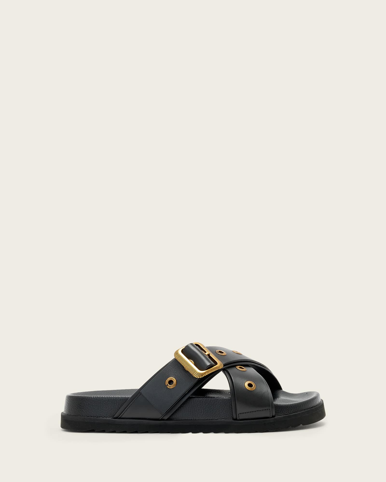 Allsaints Women's Black Suki Western Leather Sandal - Size  6