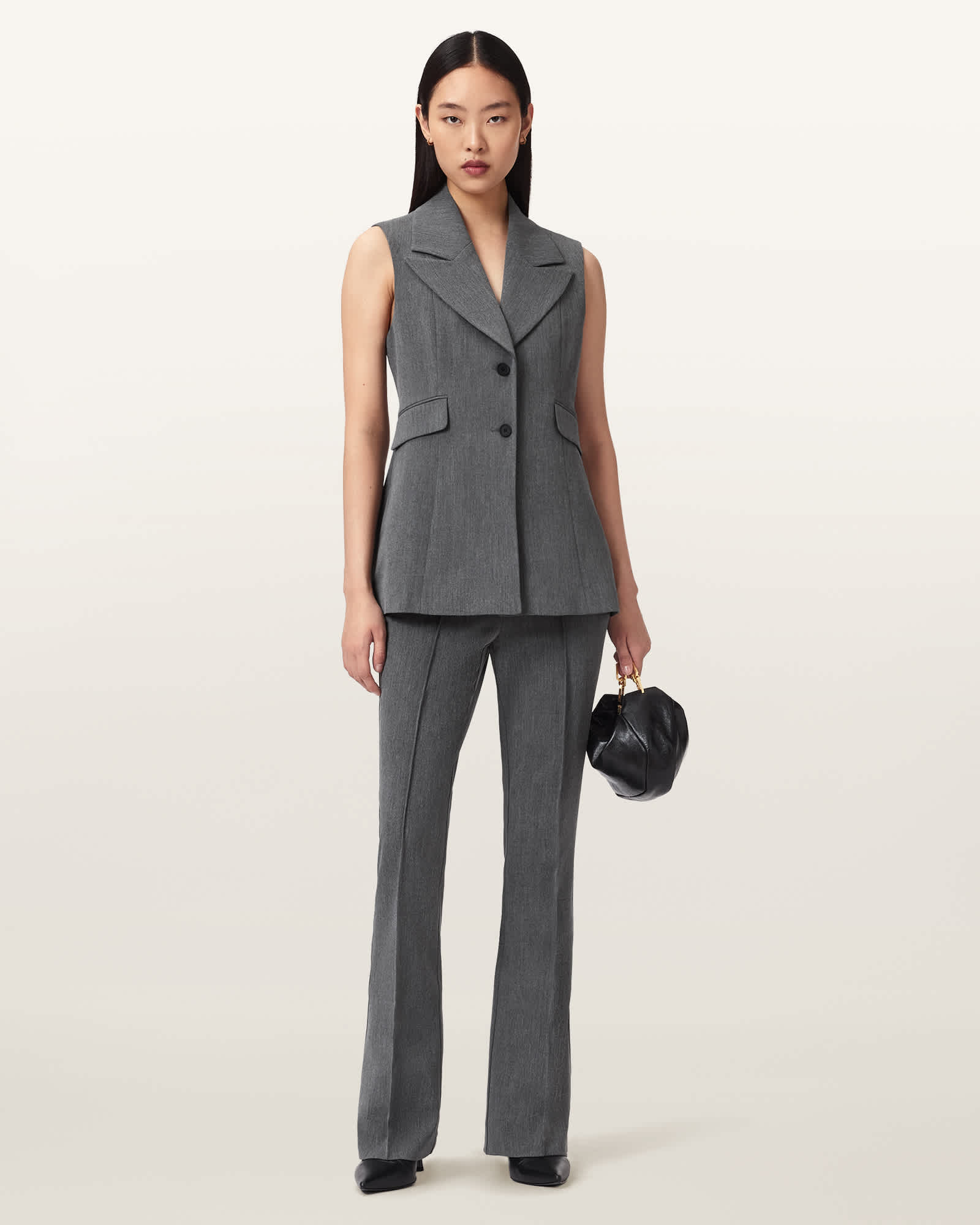 AllSaints Astra Flared Trousers,, Grey