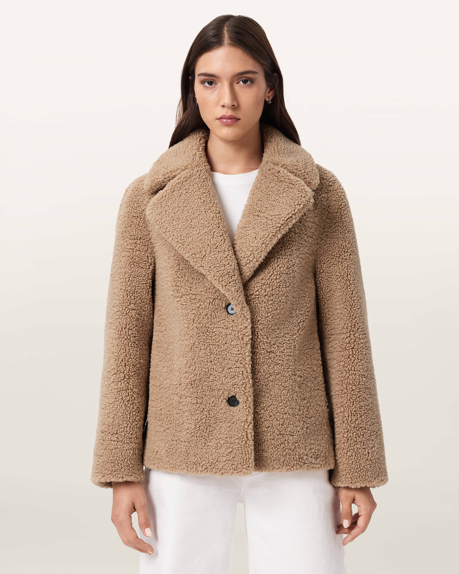 AllSaints Women's Eddie Faux Teddy Jacket