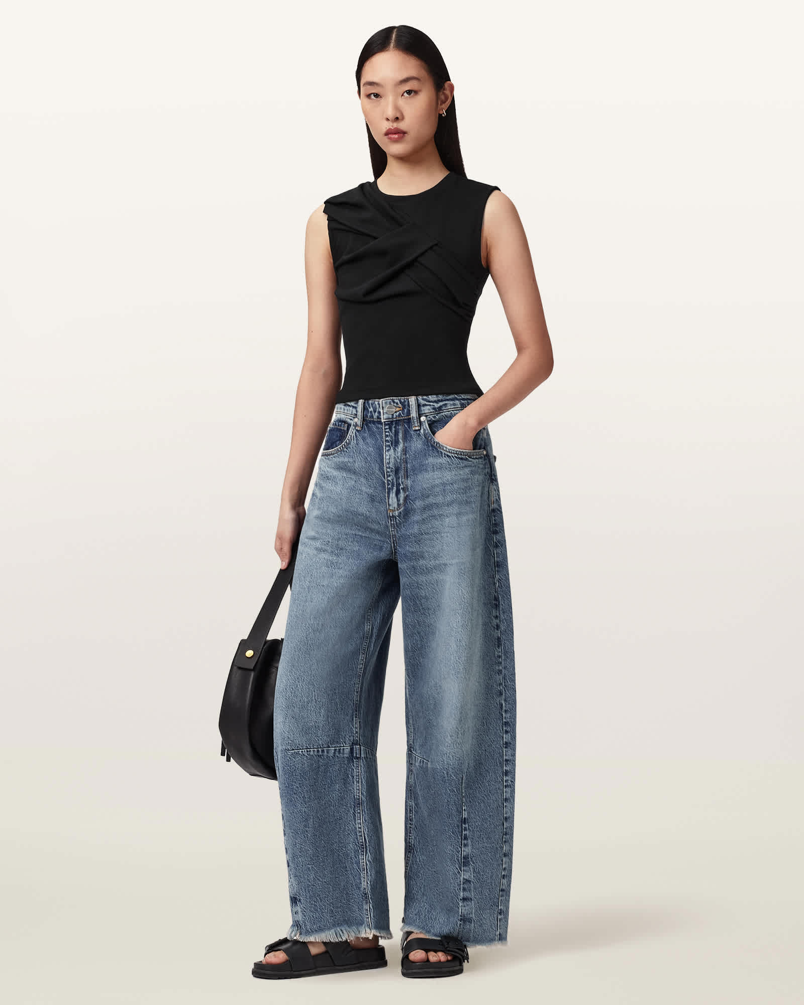 AllSaints Viscose/Polyester Nella Slim Fit Sleeveless Tank Top, Size: XS
