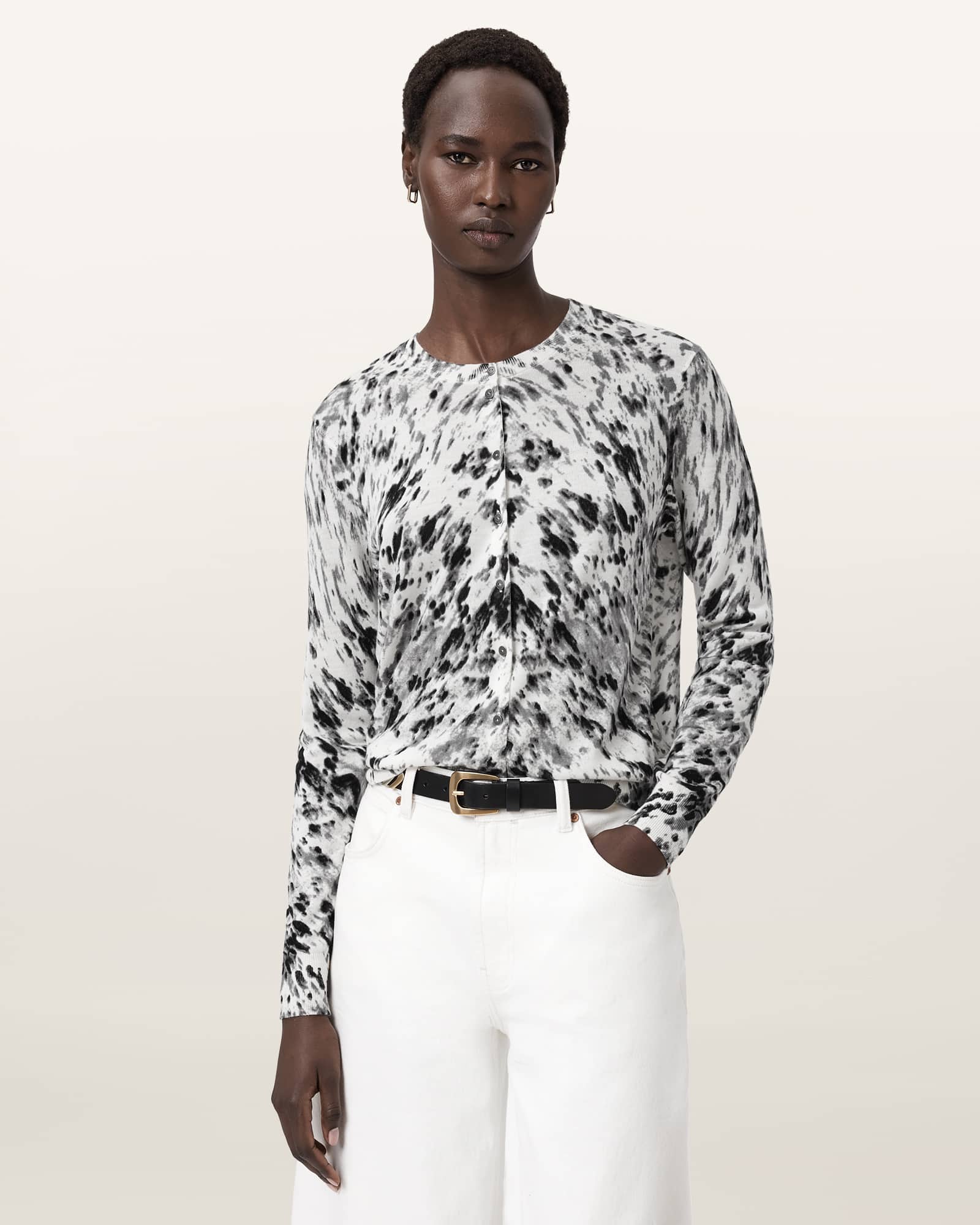AllSaints Anouk Slim Fit Merino Wool Cardigan