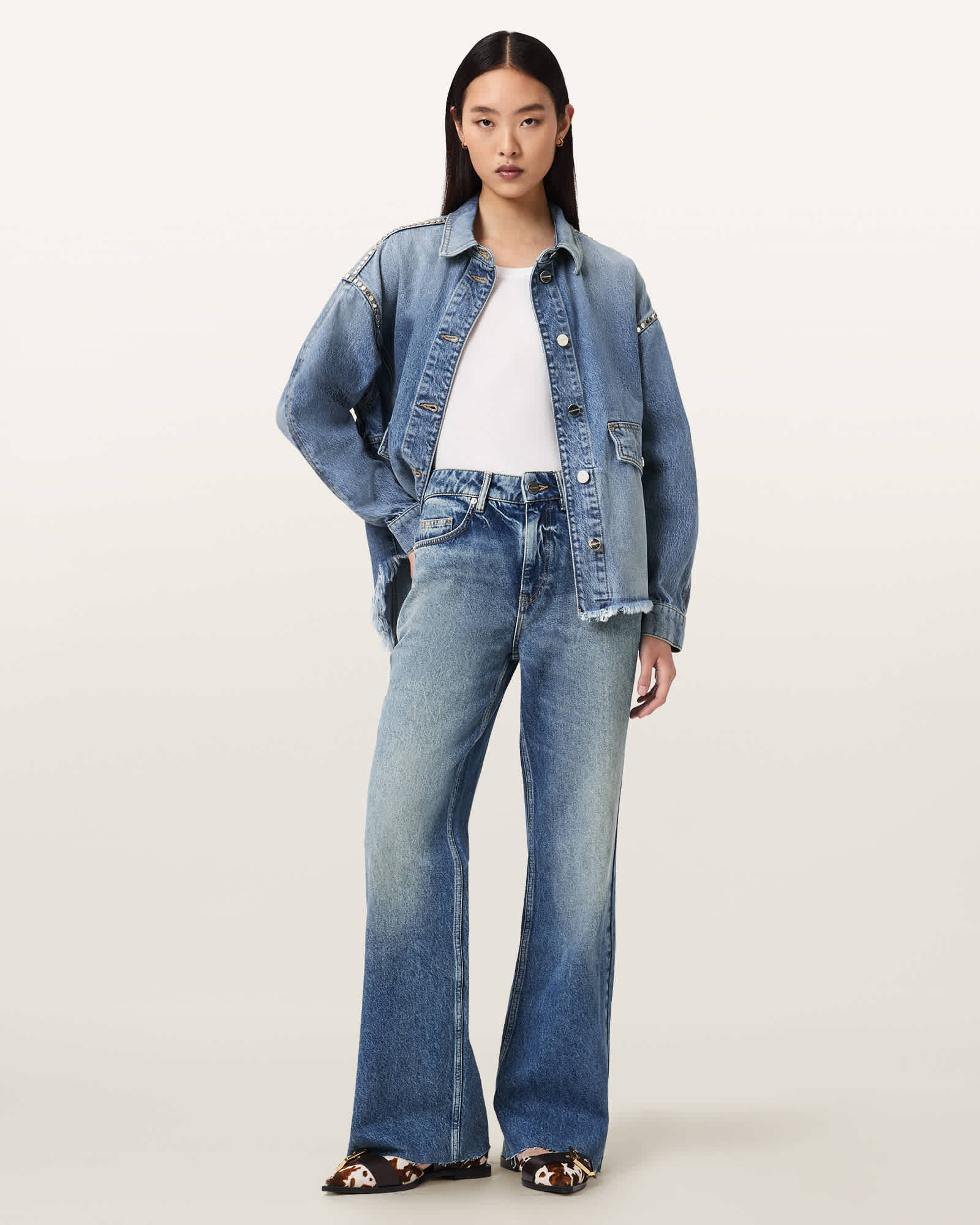 AllSaints Ember Flared Denim Jeans,, Vintage Indigo