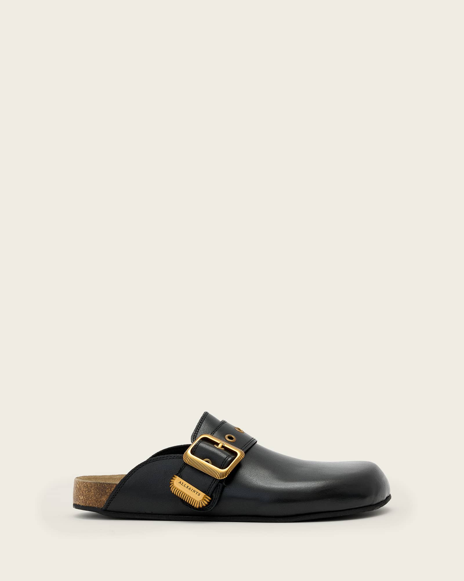AllSaints Leather Staffa Adjustable Leather Mules, Size: UK 6/US 9/EU 39