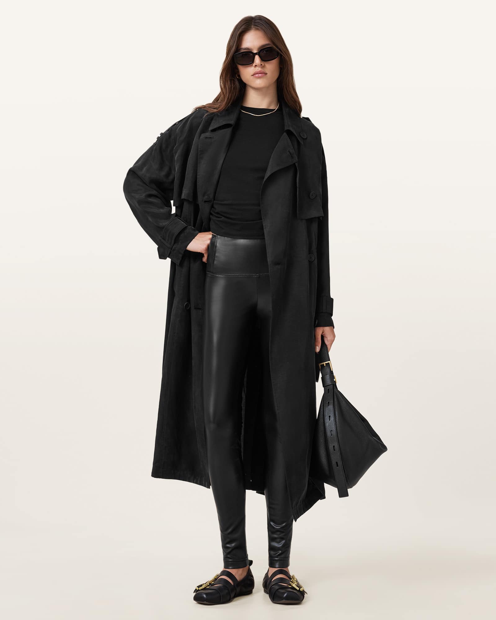 AllSaints Cora High-Rise Faux Leggings
