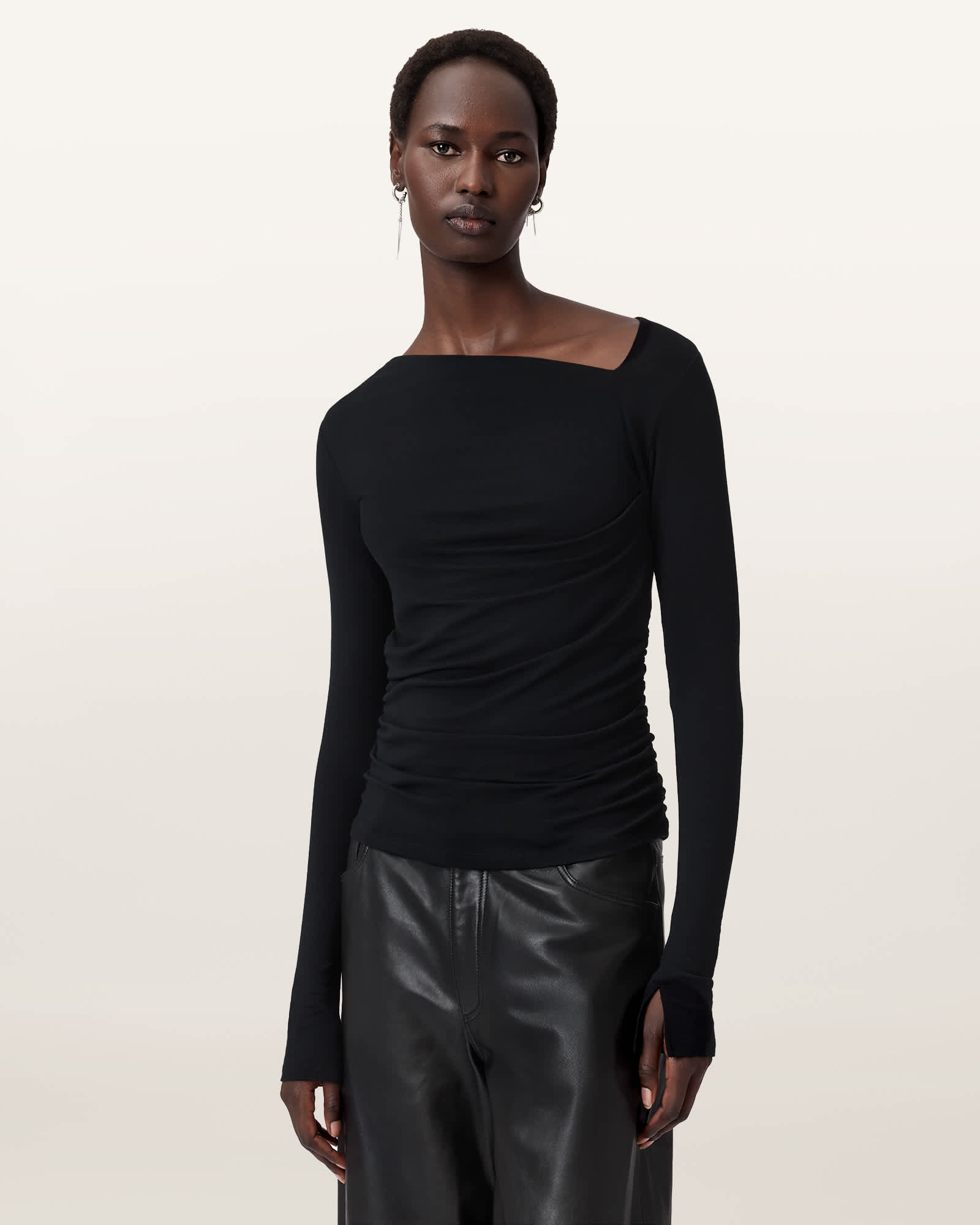 AllSaints Seyma Jersey Bodycon Top