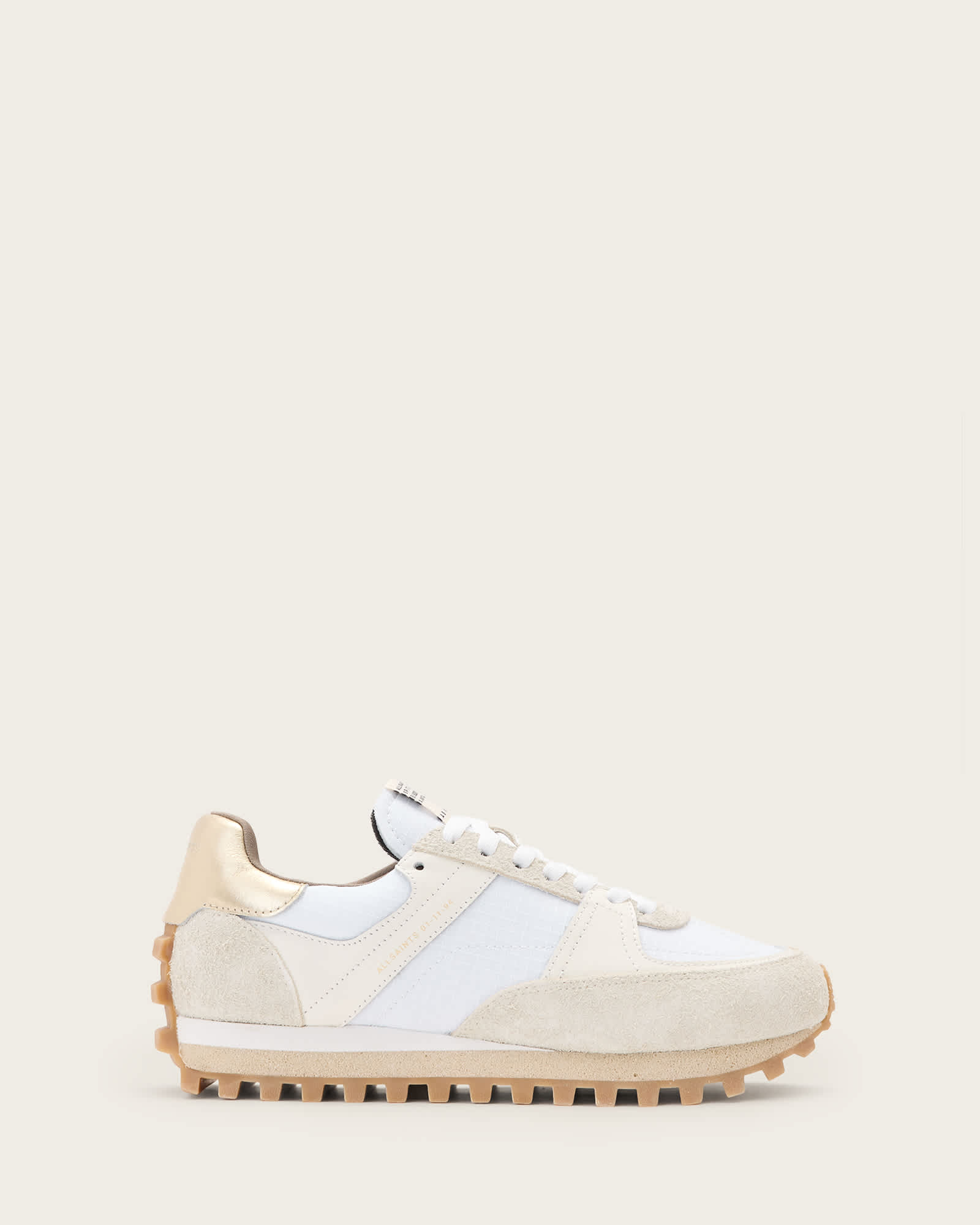 AllSaints Viggo Low Top Runner Trainers,, Chalk White/Gold