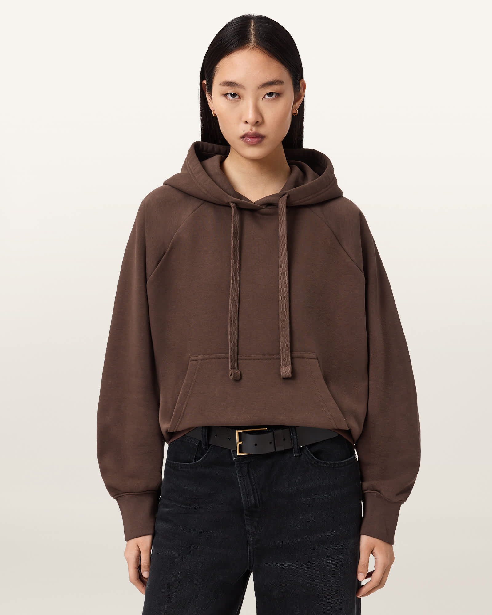 AllSaints Talon Underground Sequin Oversized Hoodie,, Brown