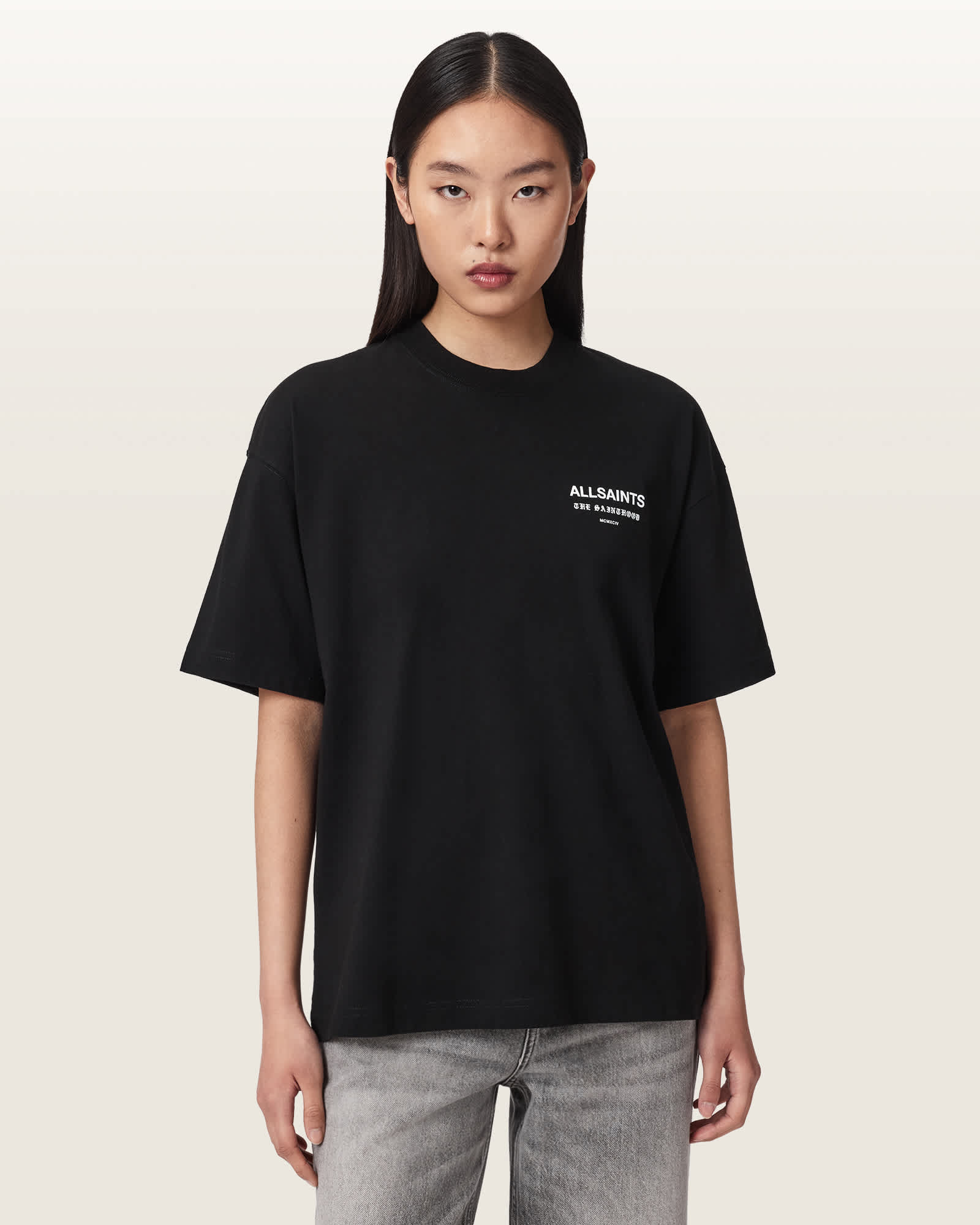 Allsaints Women's Black Eliana Etta Oversized Graphic T-Shirt - Size  Xs