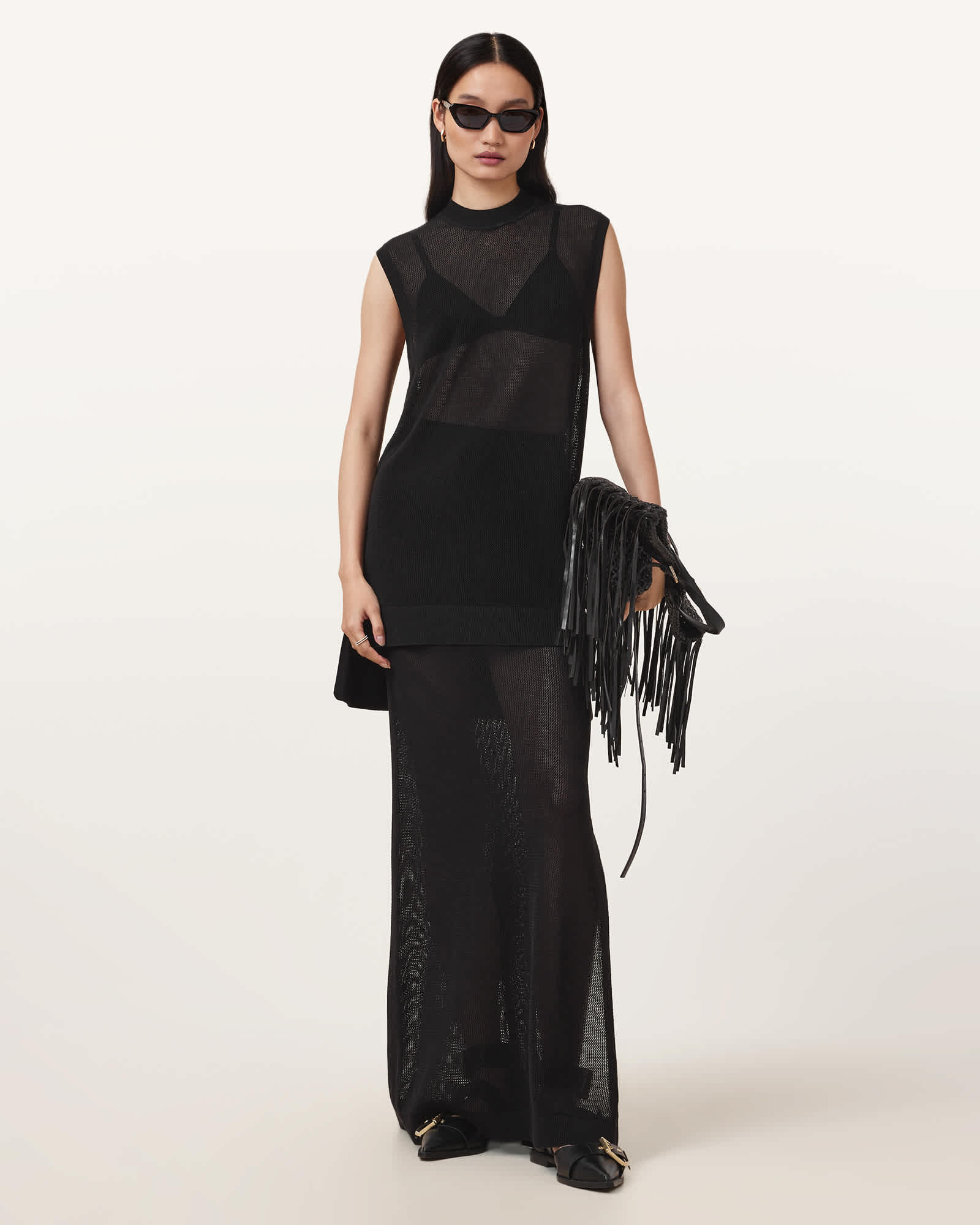AllSaints Yuri Knitted Maxi Skirt