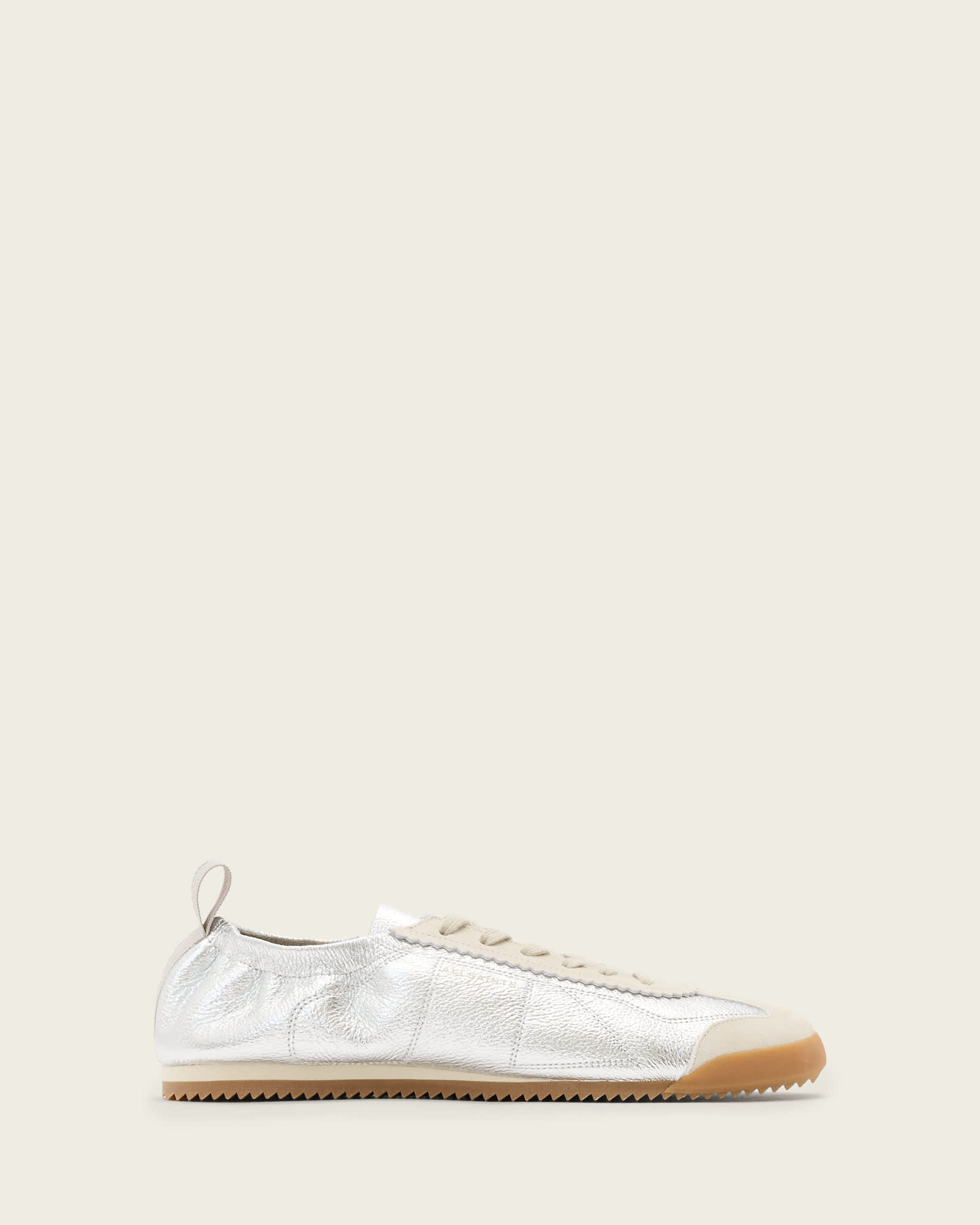 Allsaints Kenny Leather Runner Sneakers In Silver