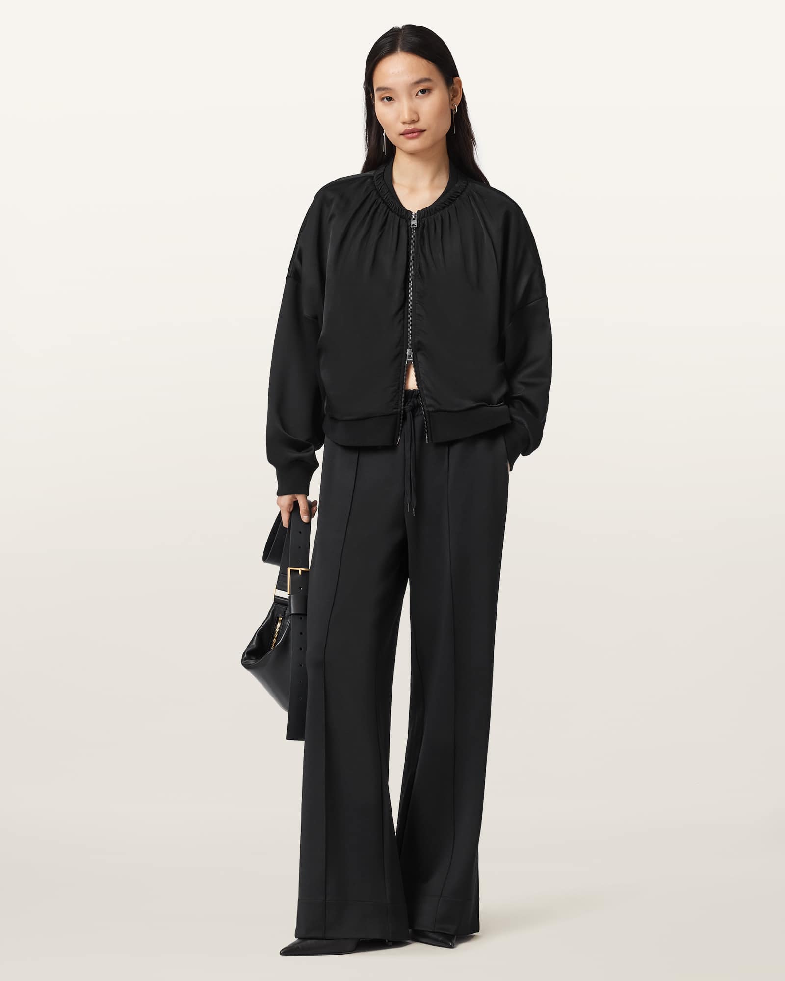 AllSaints Mirri Wide Leg Jersey Joggers