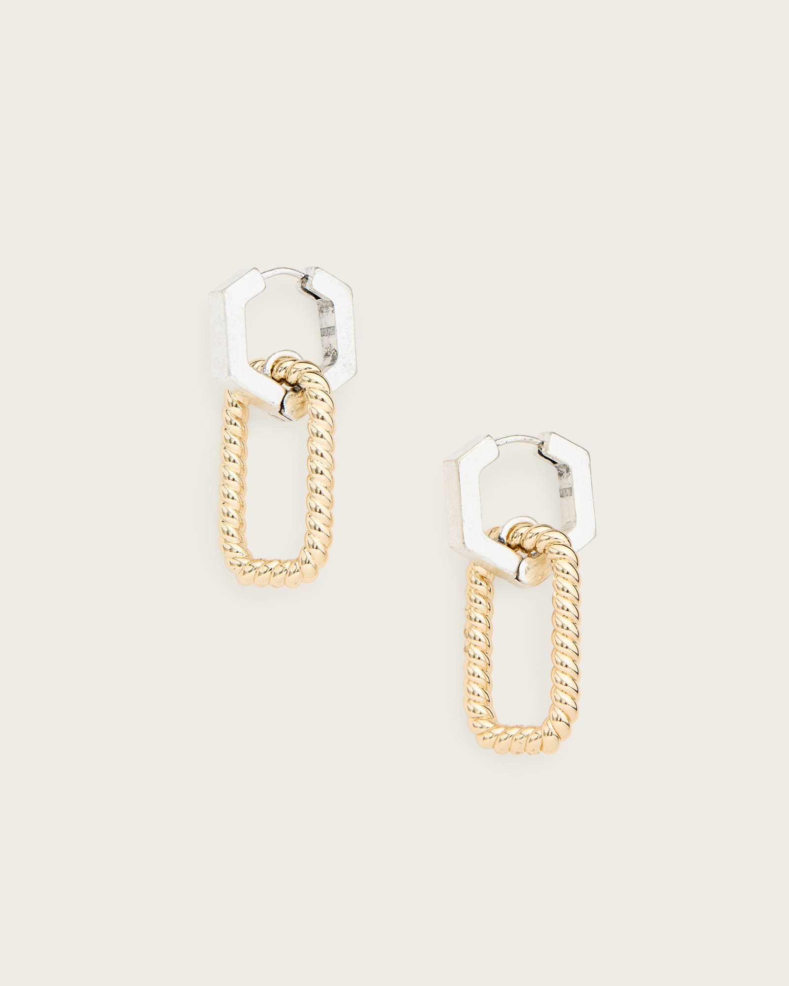 AllSaints Brass Beck Link Drop Earrings