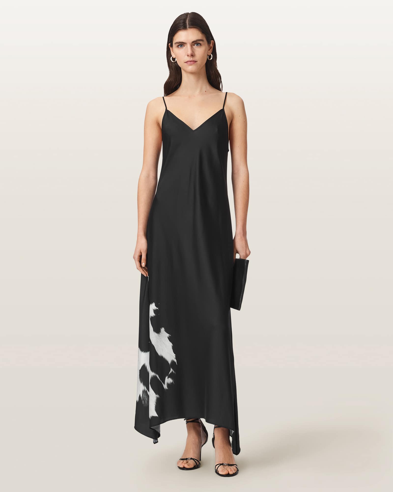 Allsaints Women's Black Leona Lightweight Maxi Slip Dress - Size  16