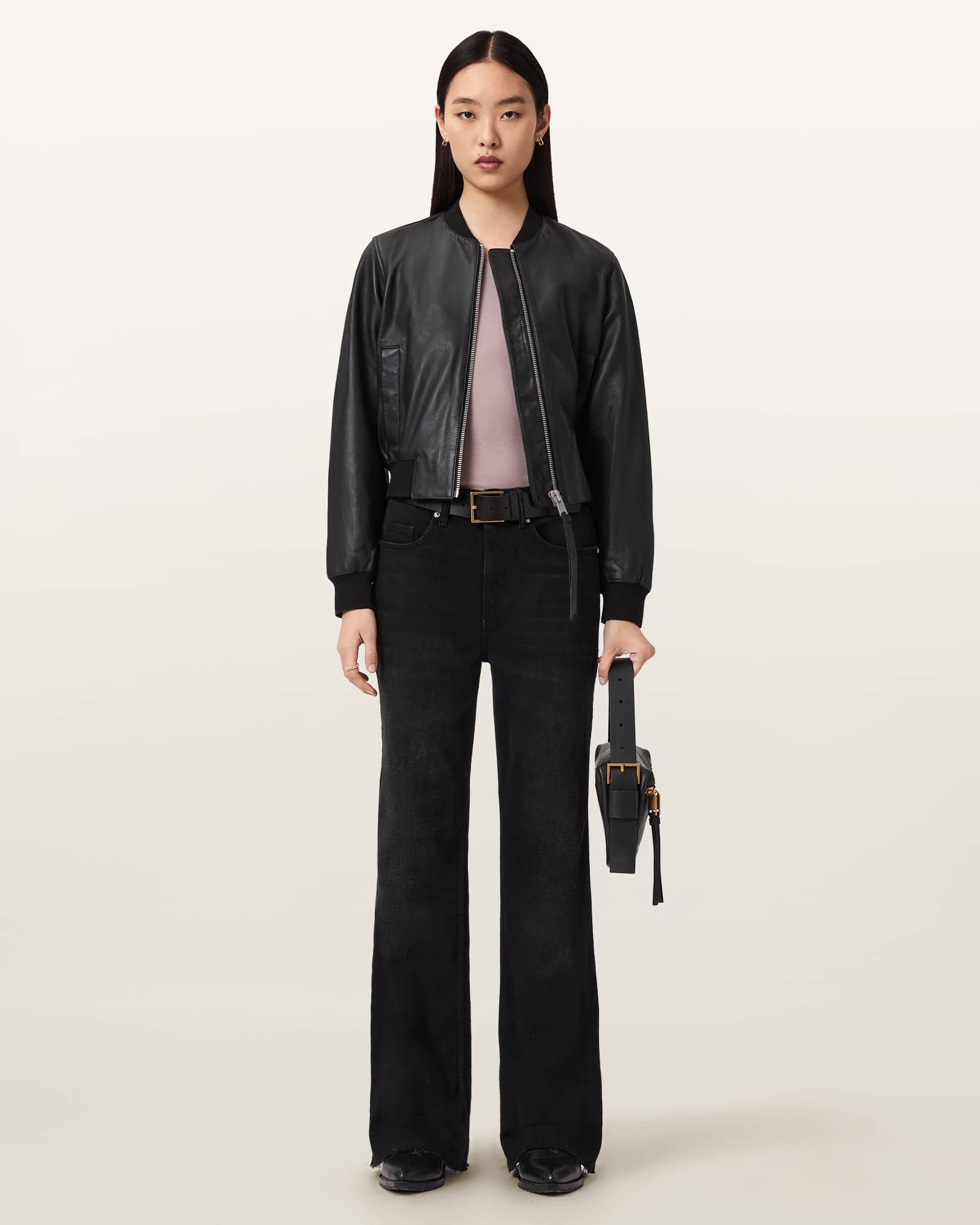 AllSaints Ember Flared Denim Jeans,, Black