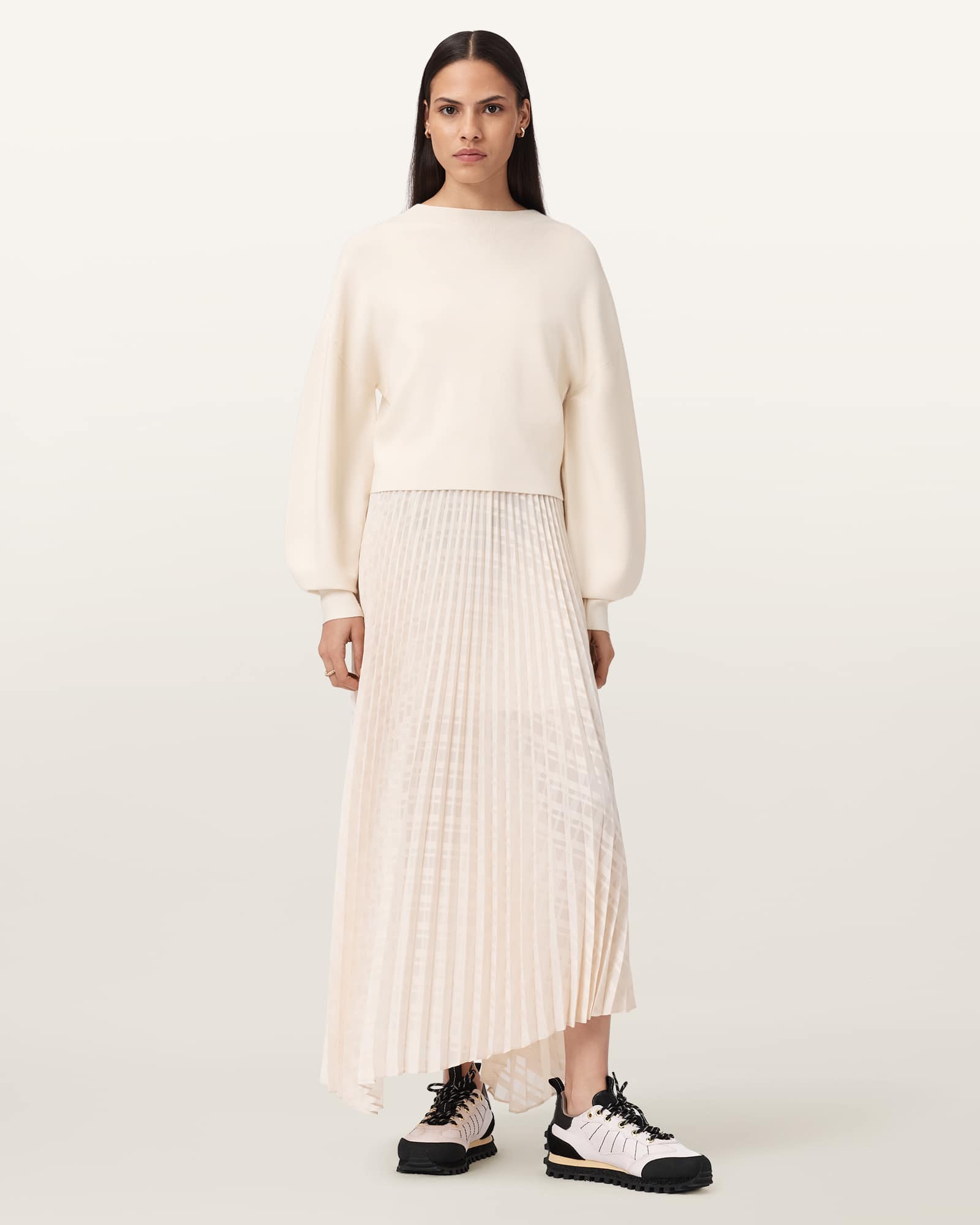 AllSaints Sinead 2-in-1 Pleated Dress