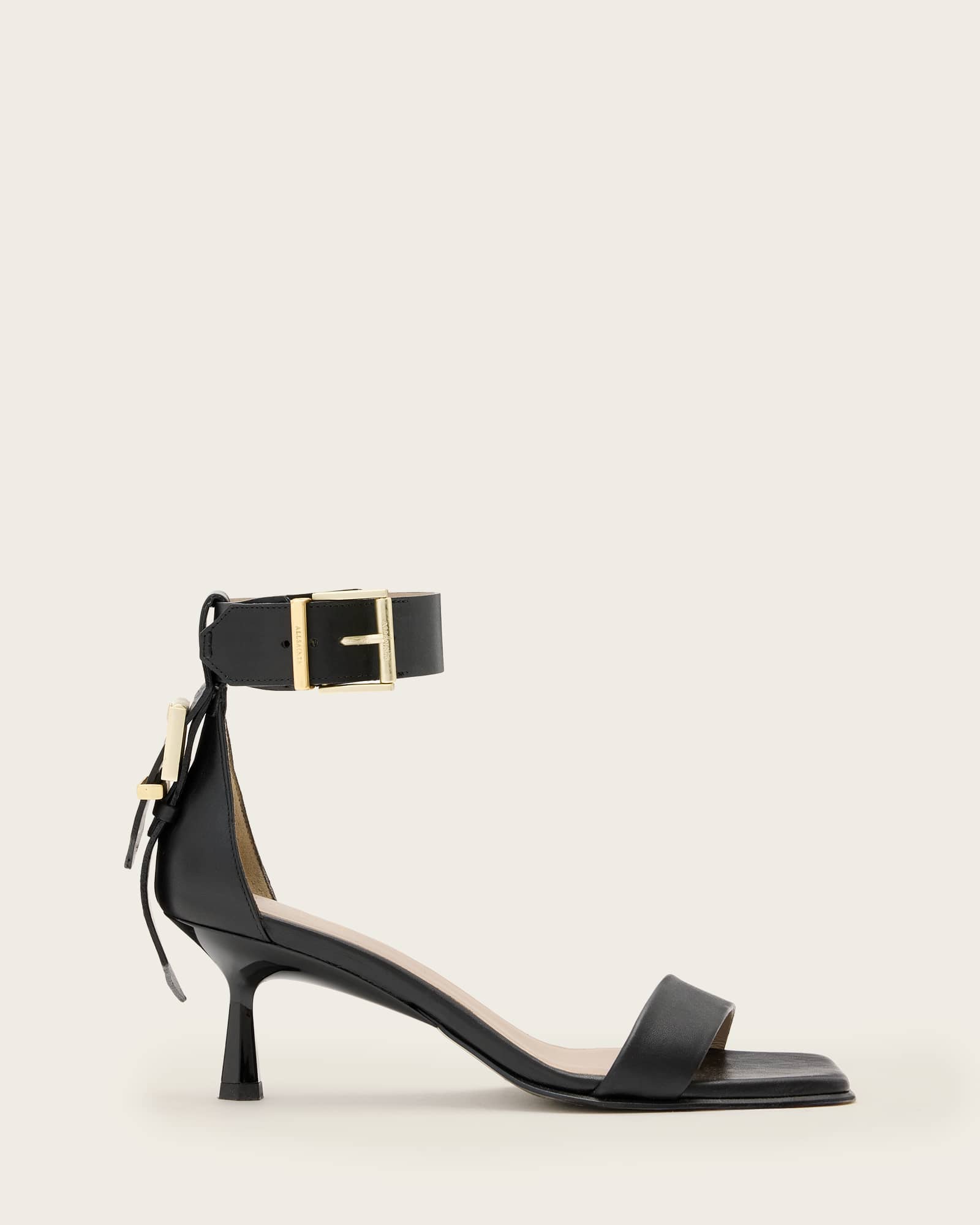 Allsaints Women's Noir Leather Heeled Sandals - Size  3