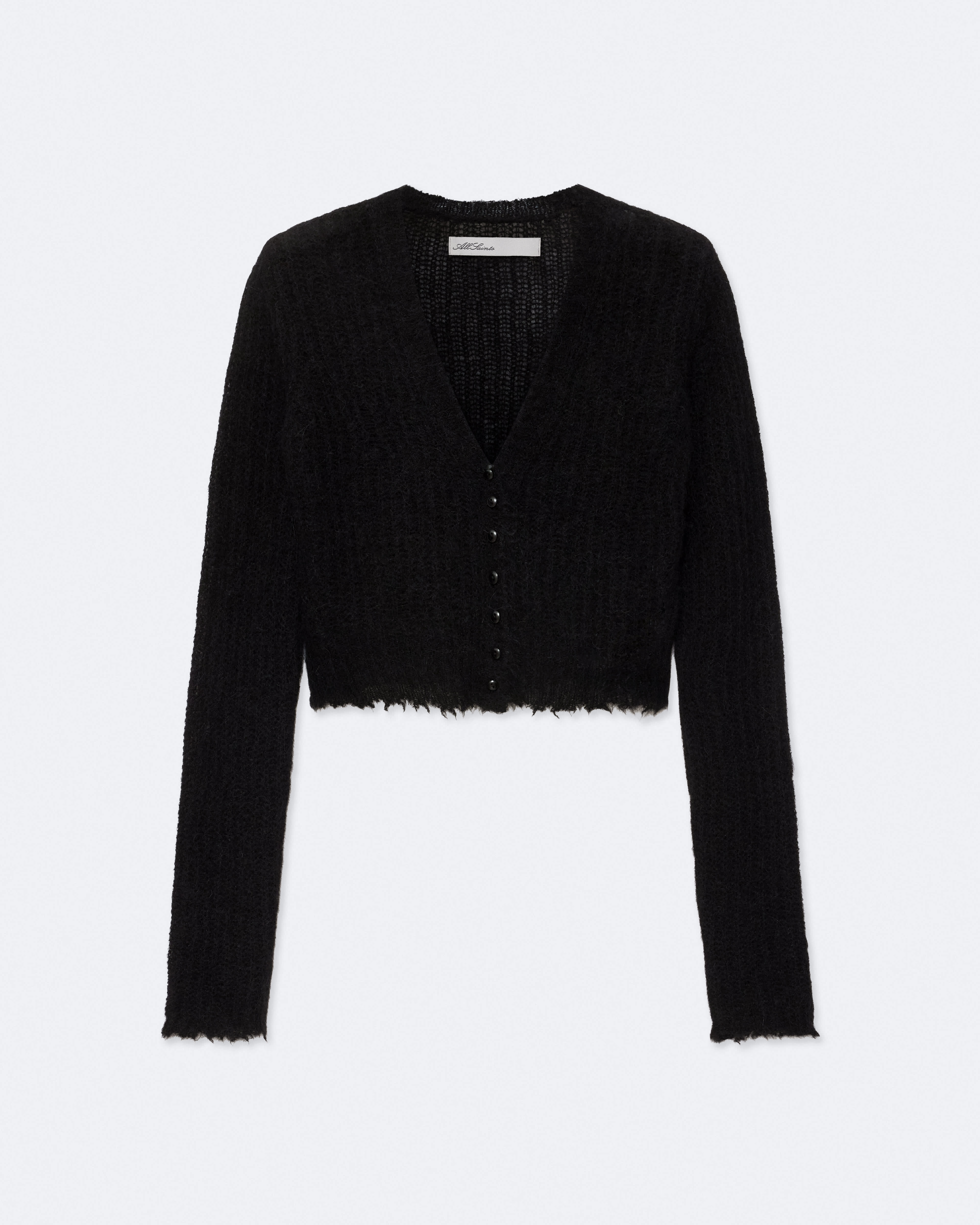 AllSaints Women's Mabel Cropped Cardigan, Black, Size: L