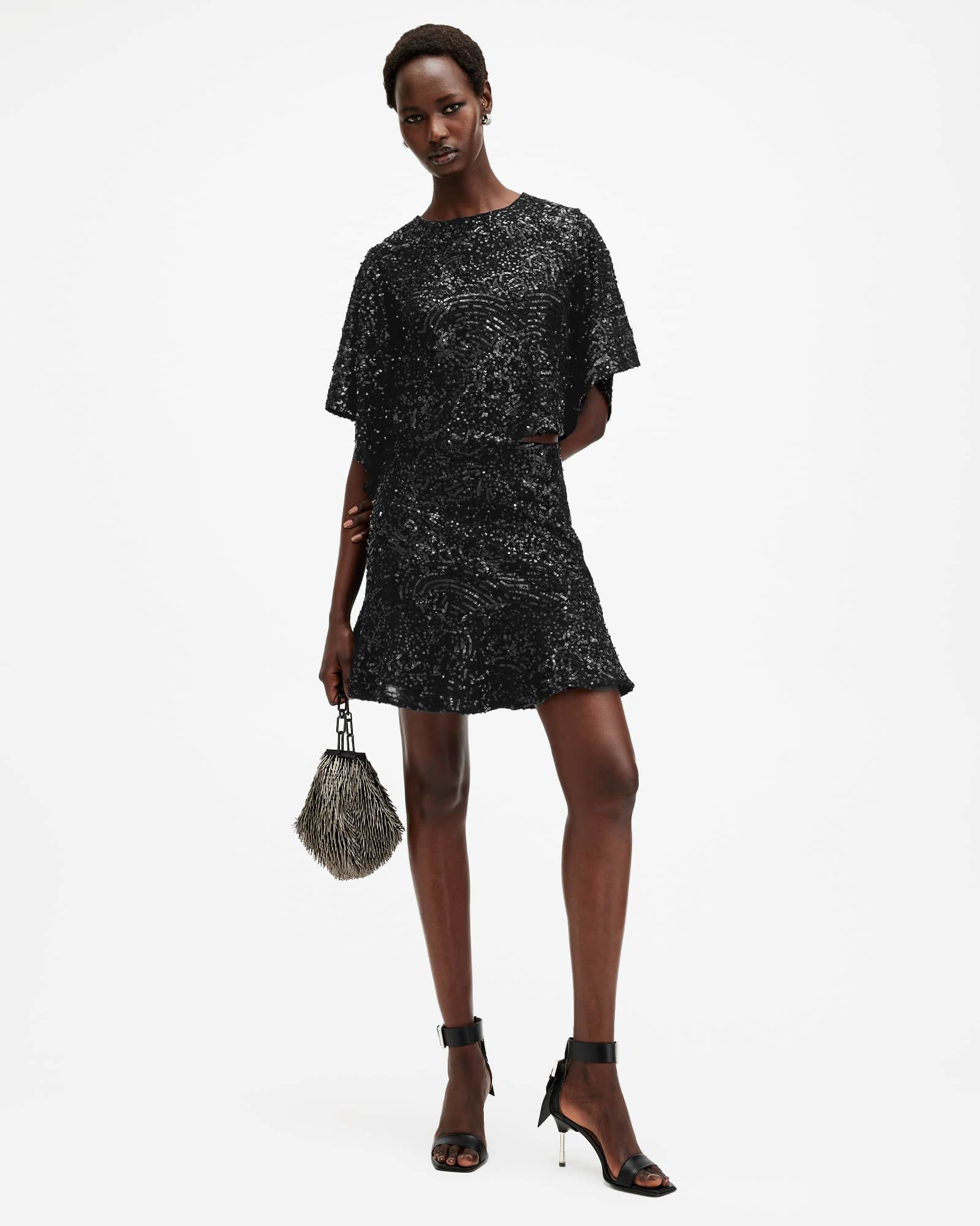 AllSaints Polyester Ivy Embellished Mini Skirt