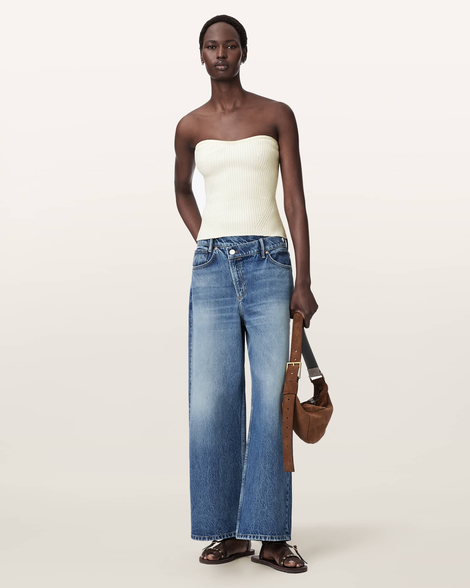 AllSaints Women's Cruz Bandeau Slim Fit Top