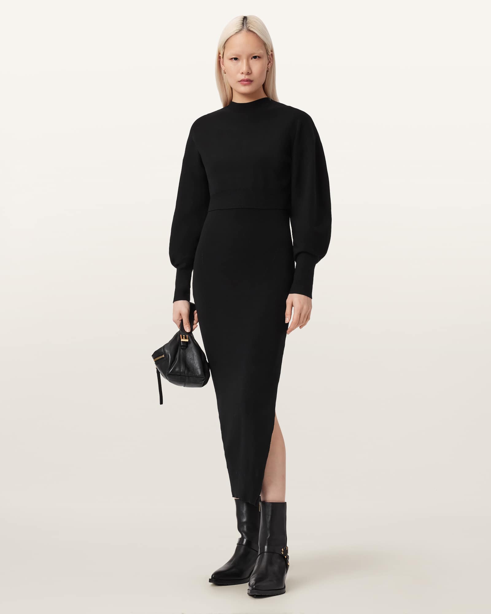AllSaints Dinah 2-in-1 Dress, Black
