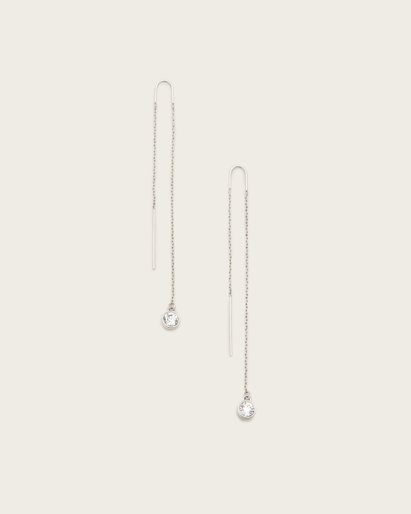 AllSaints Brass Pippa Crystal Threader Earrings