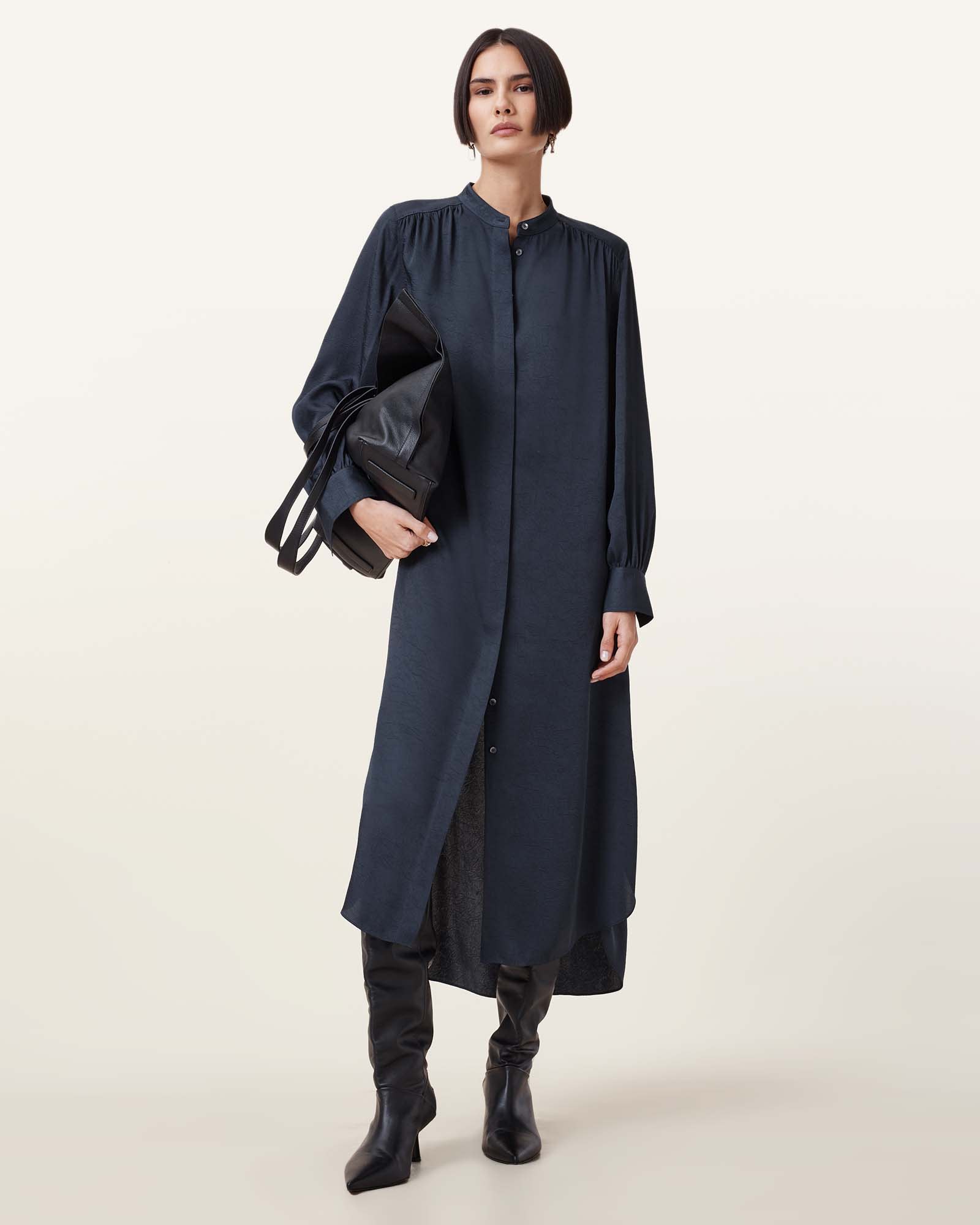 AllSaints Women's Aggie Maxi Shirt Dress