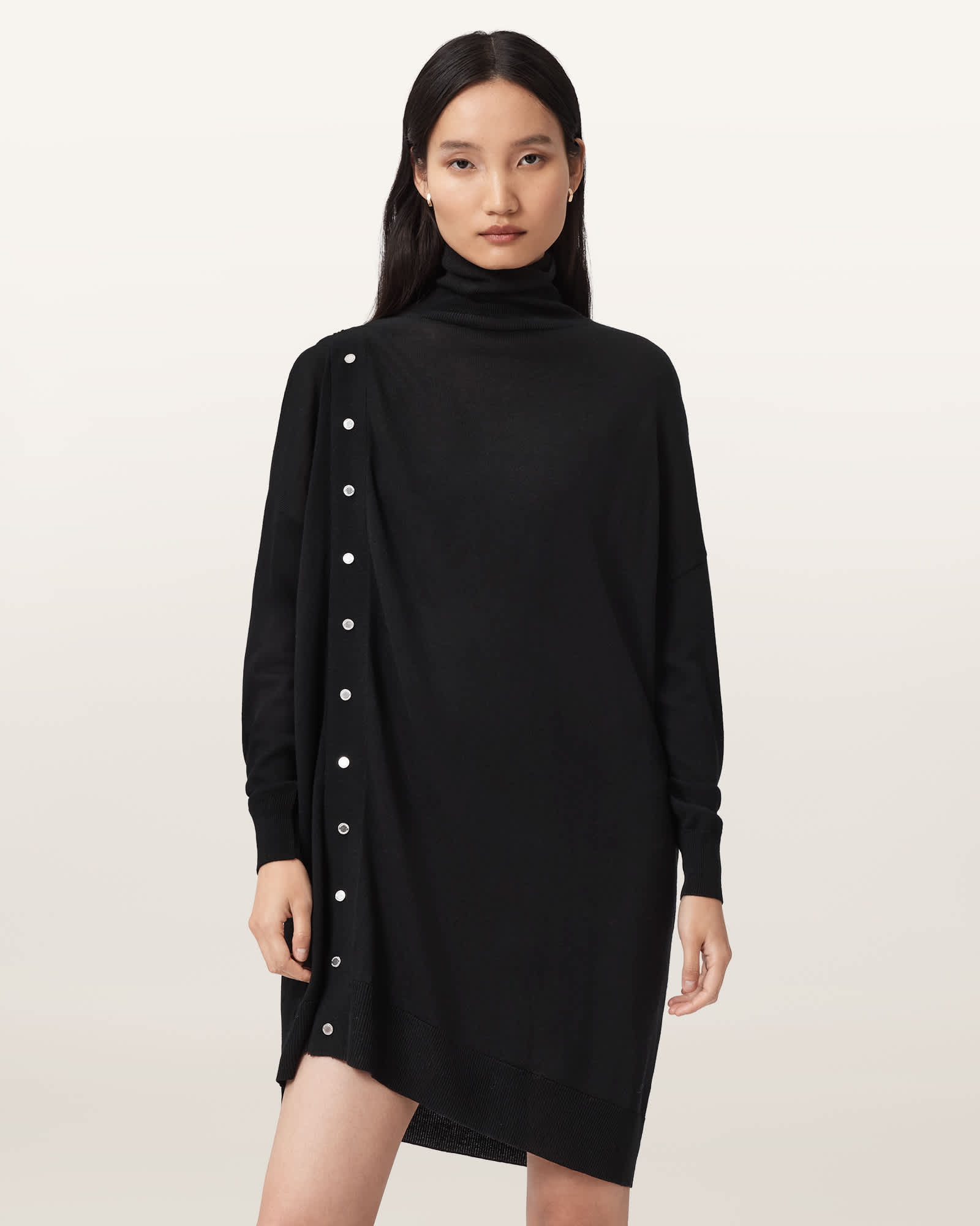 Allsaints Umi Wool Blend Dress In Black