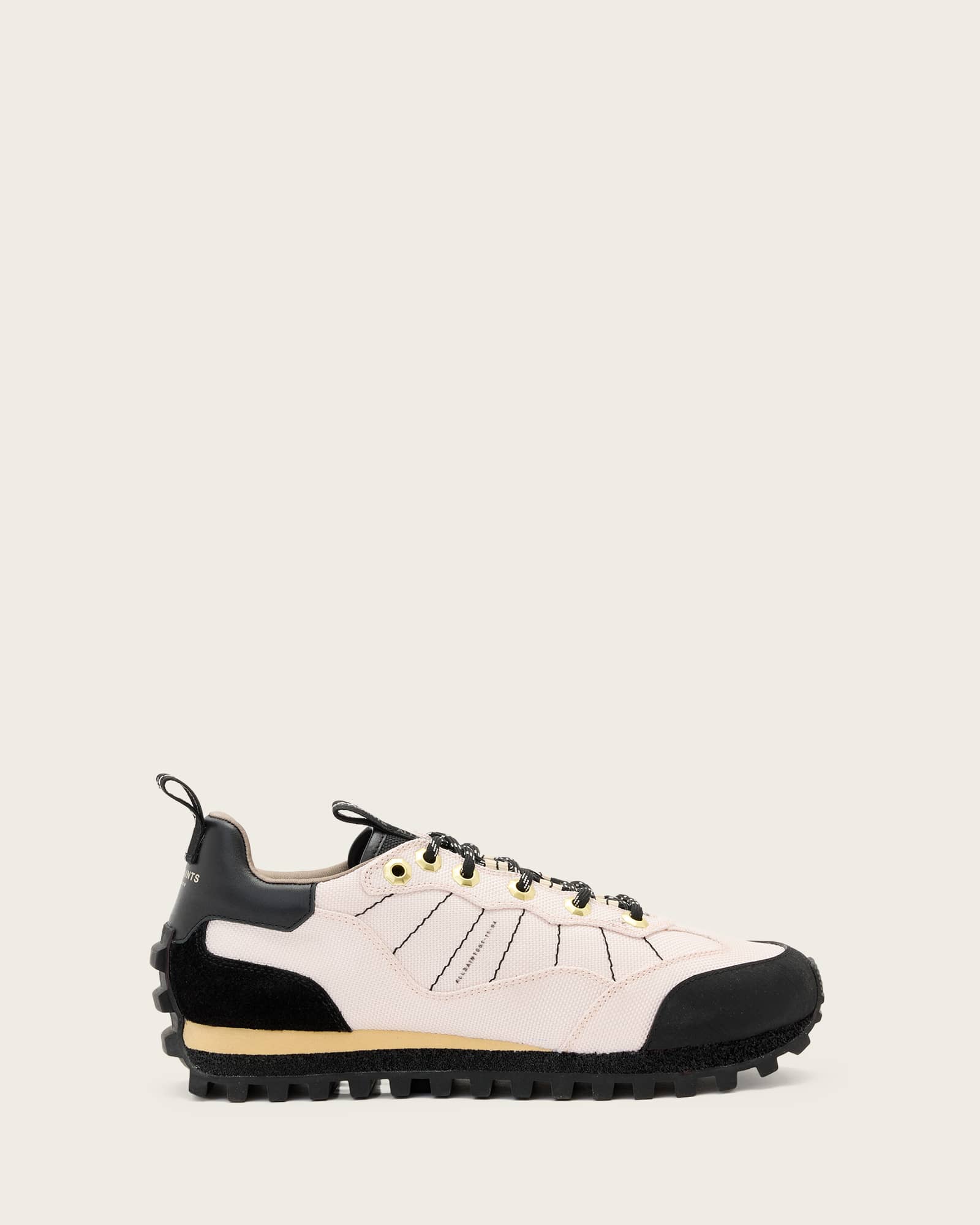 Allsaints Nevis Suede Blend Sneakers In Black
