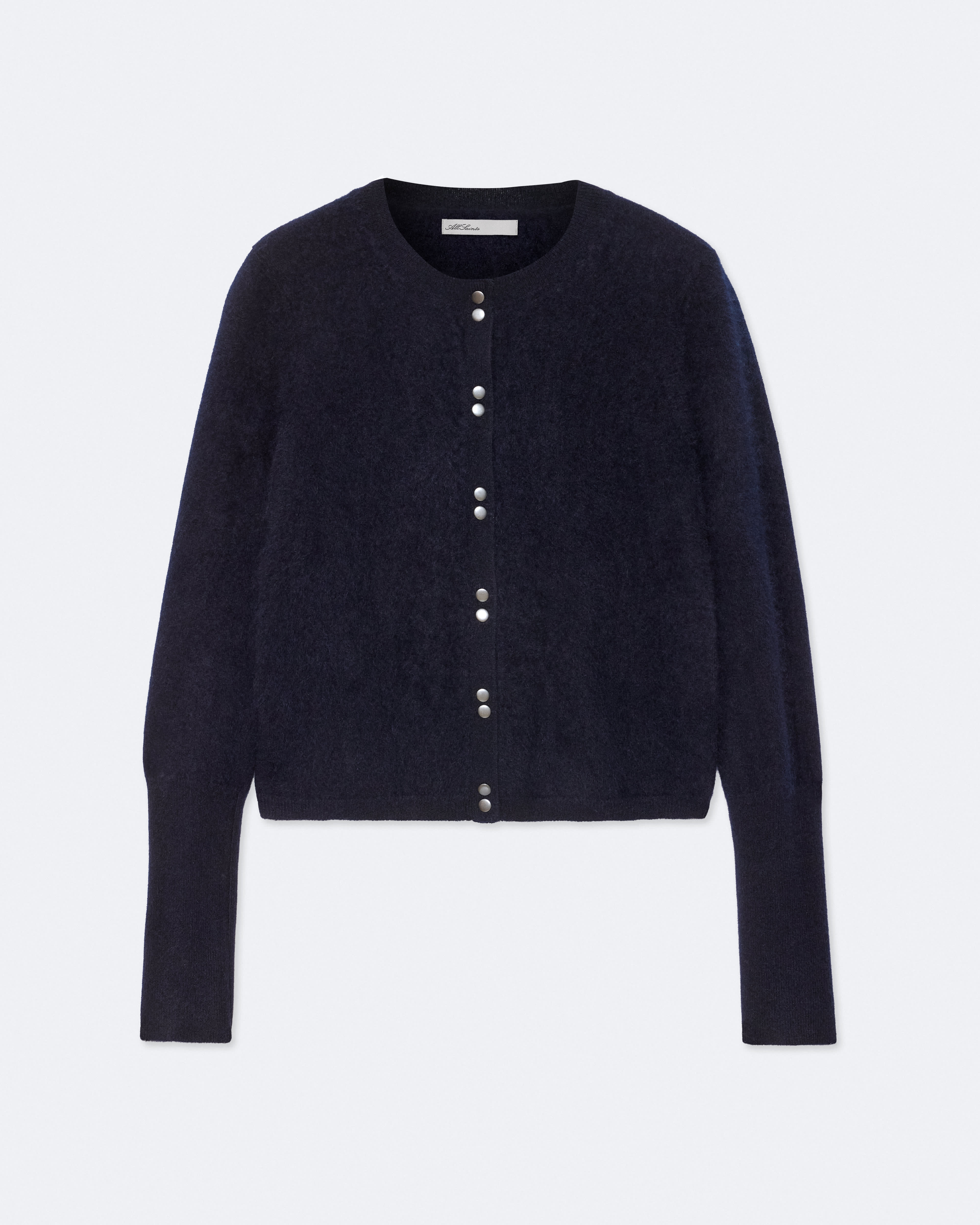 Allsaints Ada Cashmere Button-down Cardigan In Blue