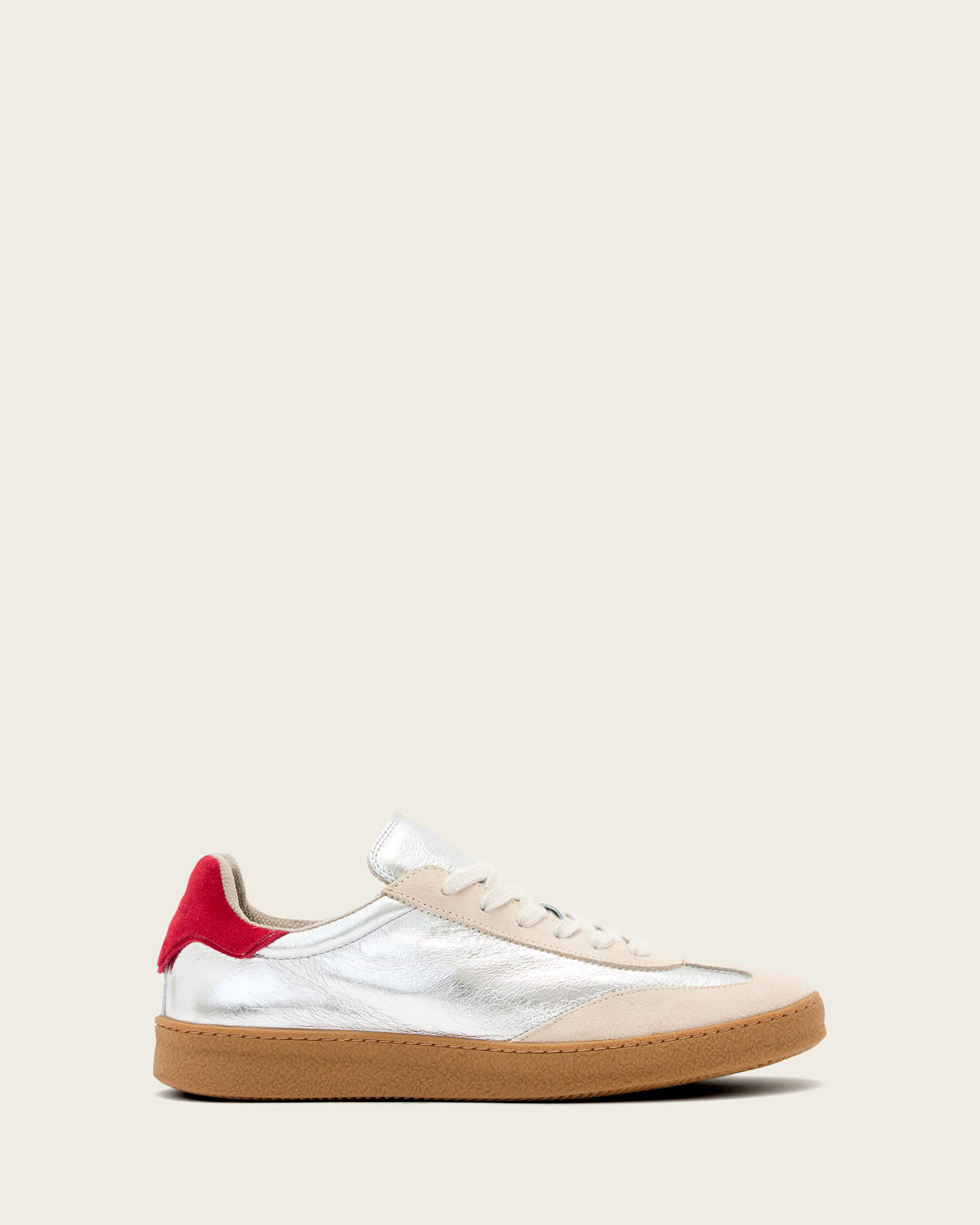AllSaints Leather Thelma Metallic Leather Low Top Trainers, Size: UK 8/US 11/EU 41