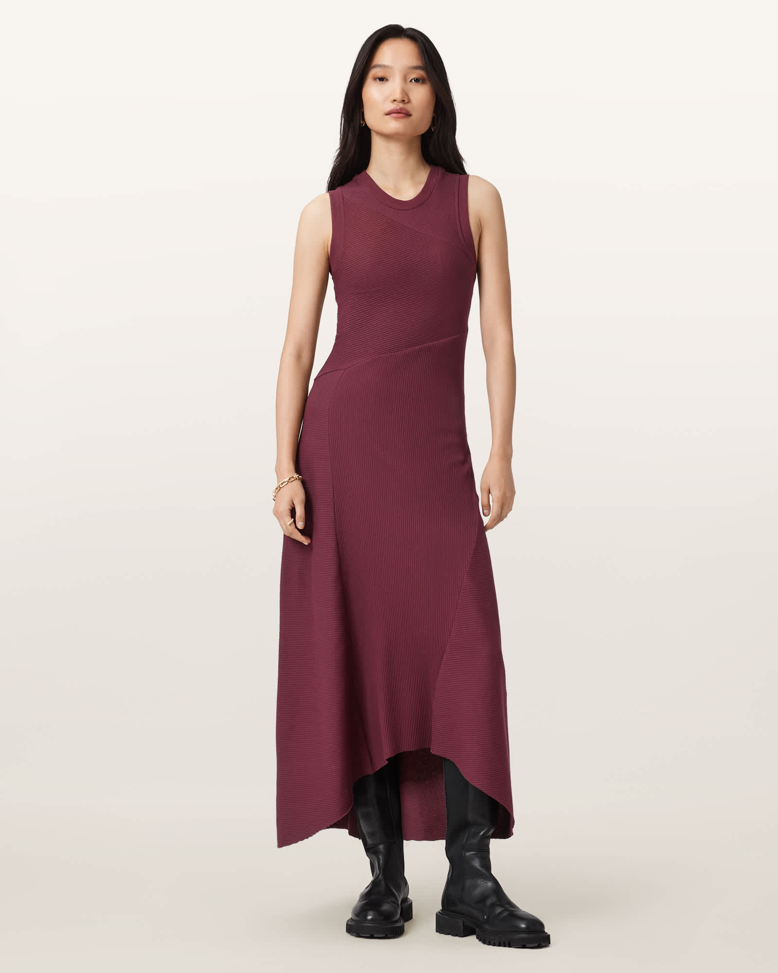 AllSaints Gia Slim Fit Maxi Dress